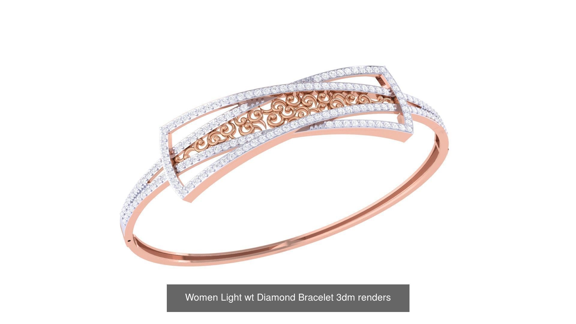 20 Women Light wt Diamond Bracelet 3dm renders  3D Model Collection_15