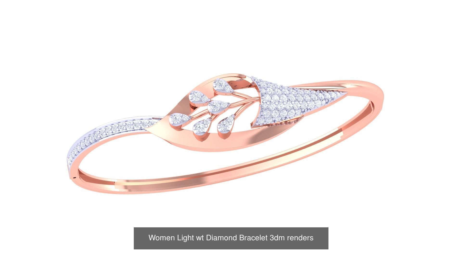 20 Women Light wt Diamond Bracelet 3dm renders  3D Model Collection_3