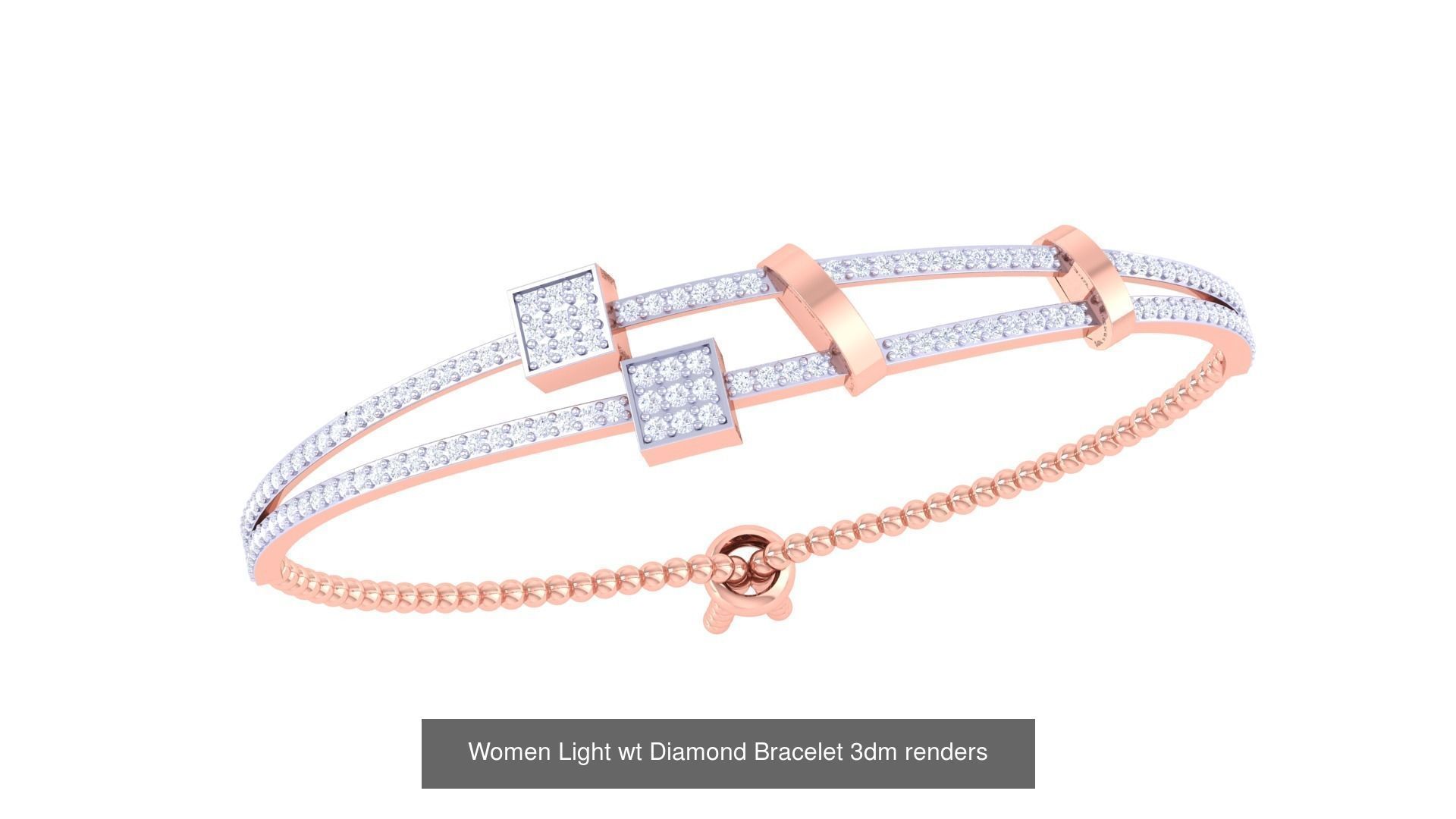 20 Women Light wt Diamond Bracelet 3dm renders  3D Model Collection_10