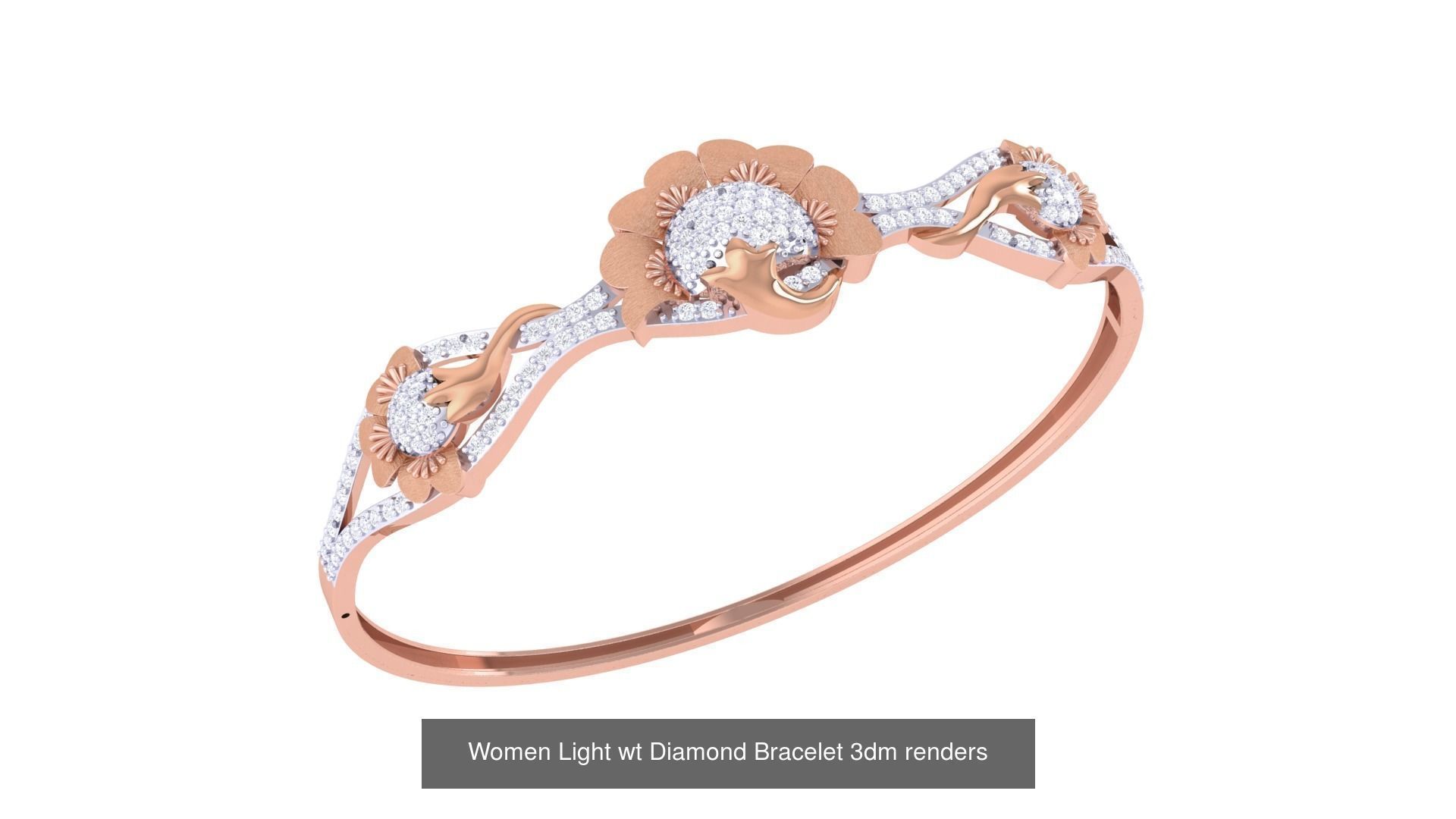 20 Women Light wt Diamond Bracelet 3dm renders  3D Model Collection_21
