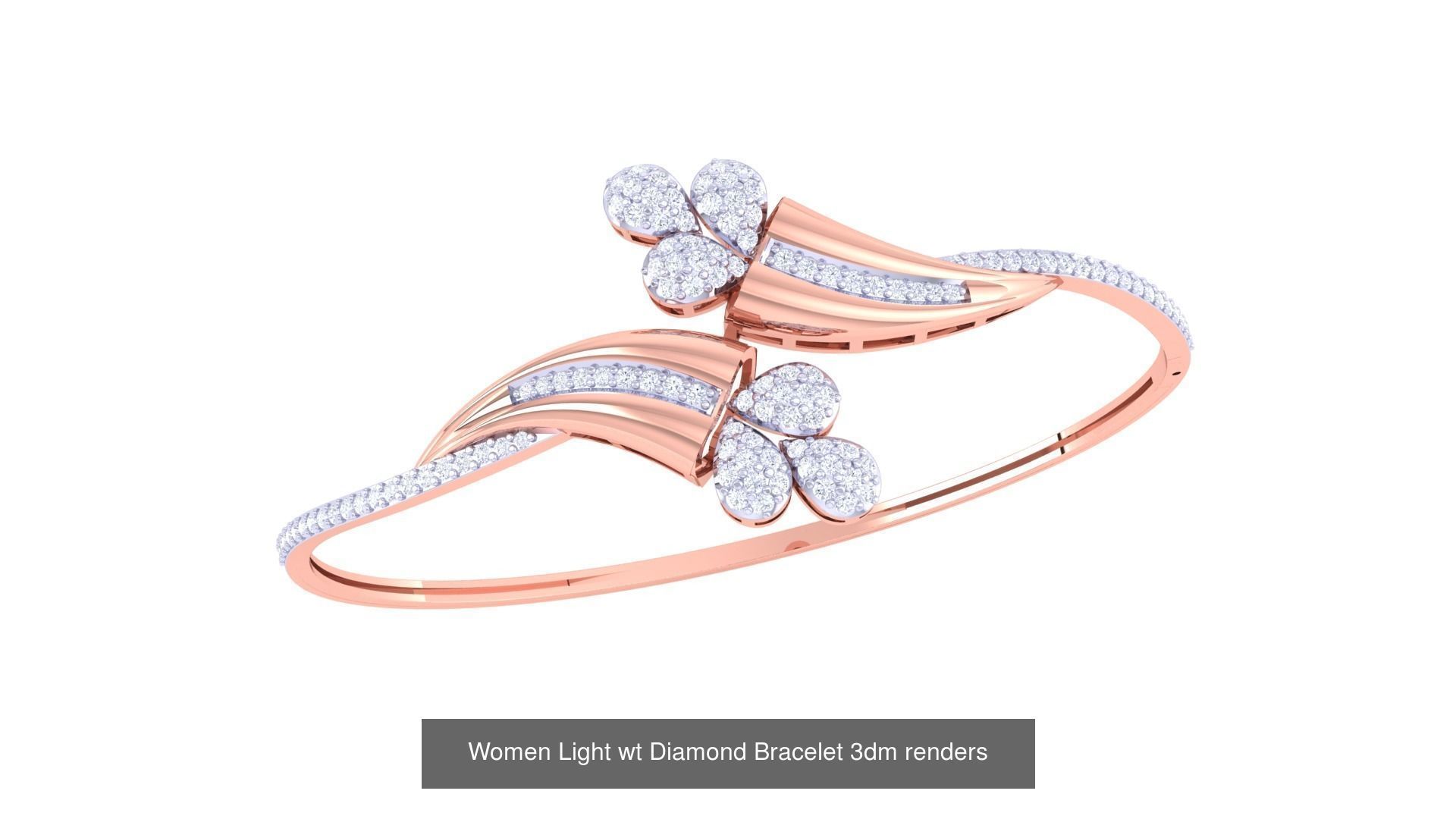 20 Women Light wt Diamond Bracelet 3dm renders  3D Model Collection_9