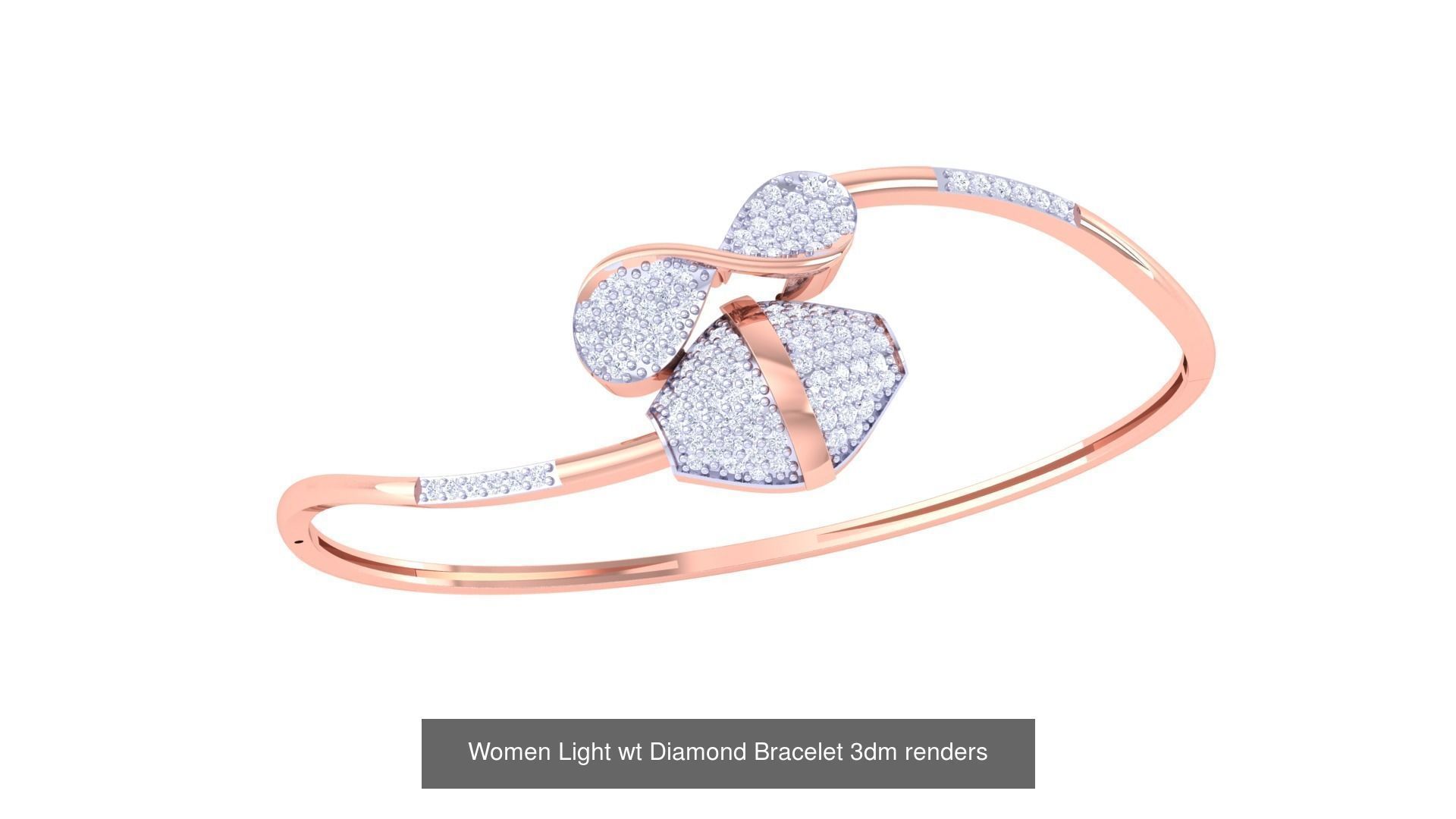 20 Women Light wt Diamond Bracelet 3dm renders  3D Model Collection_6