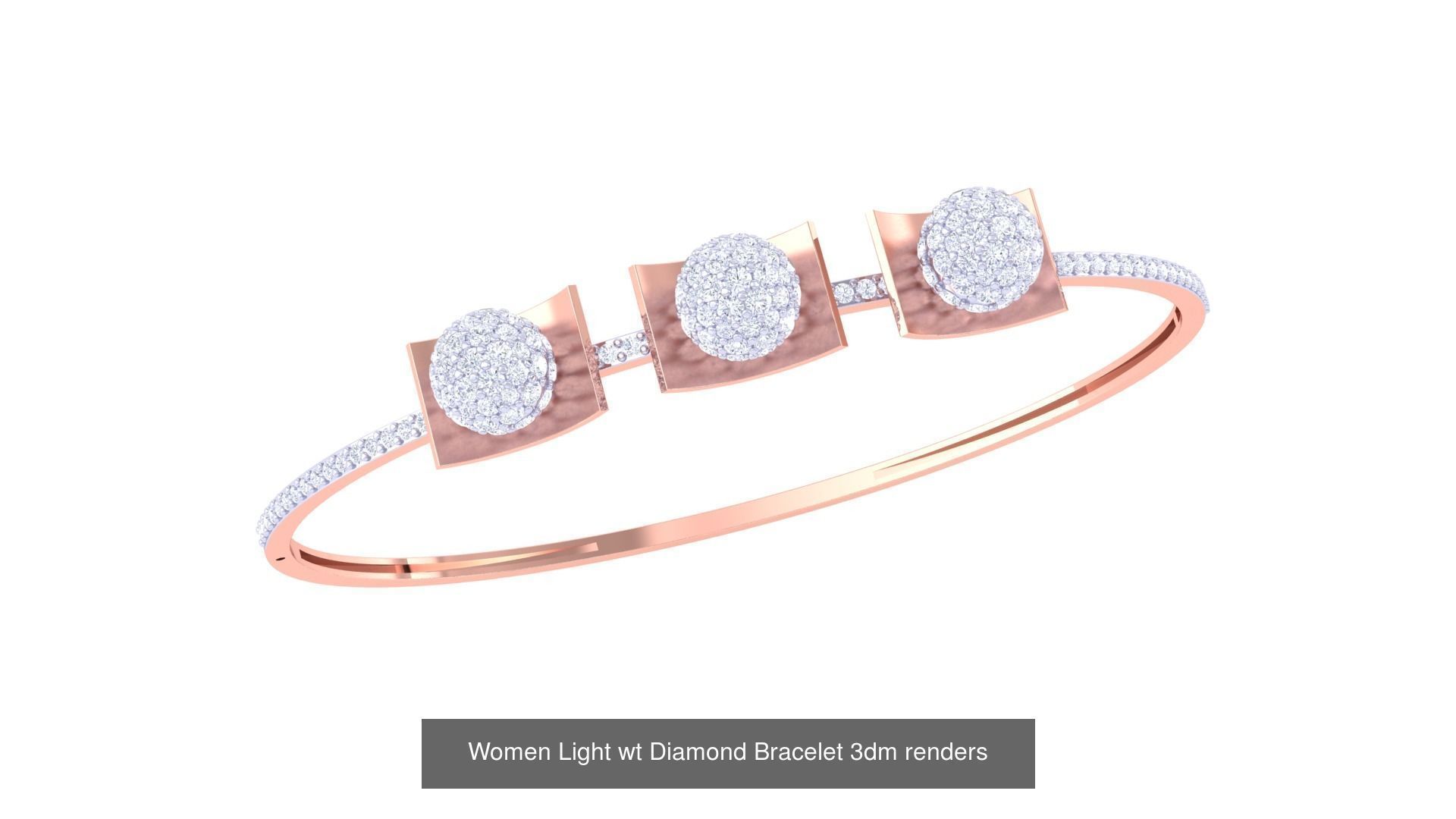 20 Women Light wt Diamond Bracelet 3dm renders  3D Model Collection_13