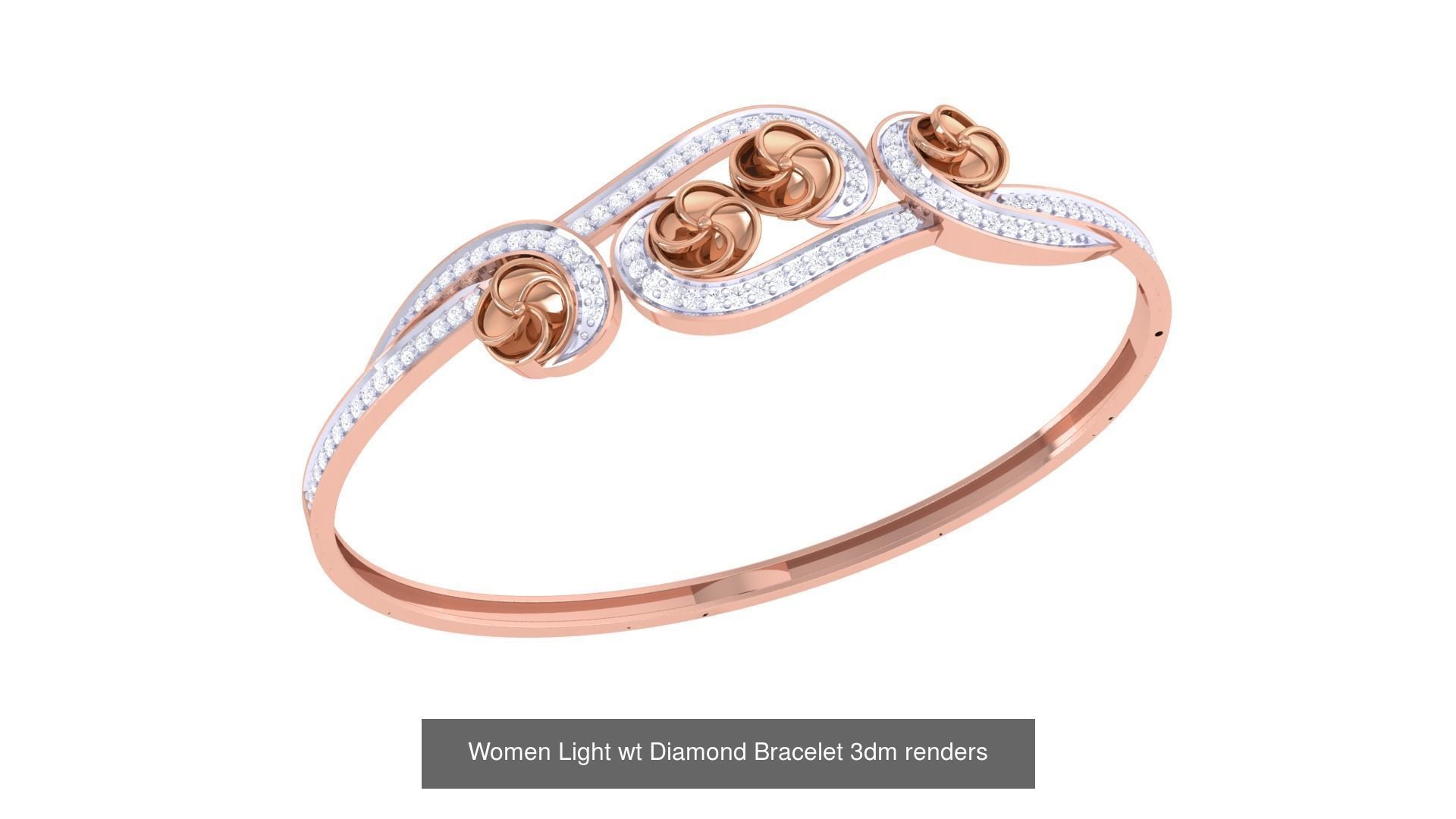 20 Women Light wt Diamond Bracelet 3dm renders  3D Model Collection_20