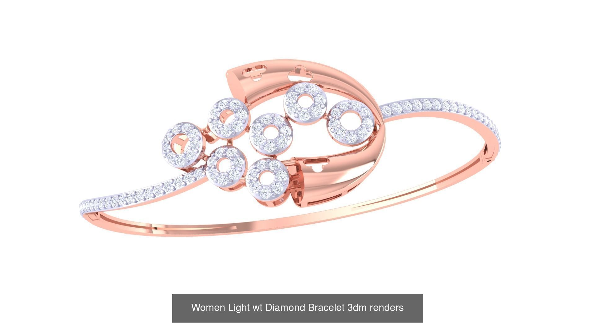20 Women Light wt Diamond Bracelet 3dm renders  3D Model Collection_7