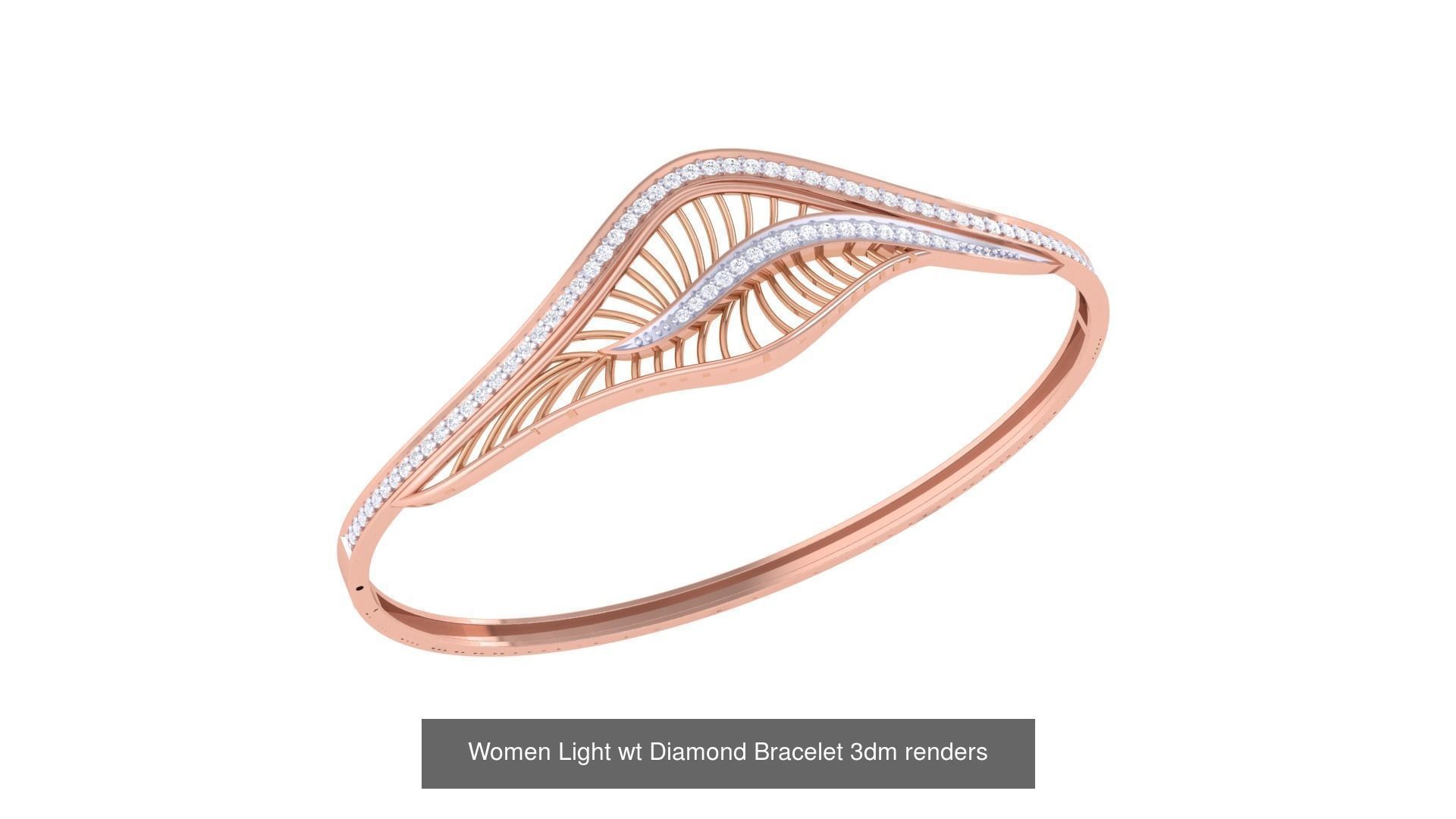 20 Women Light wt Diamond Bracelet 3dm renders  3D Model Collection_19