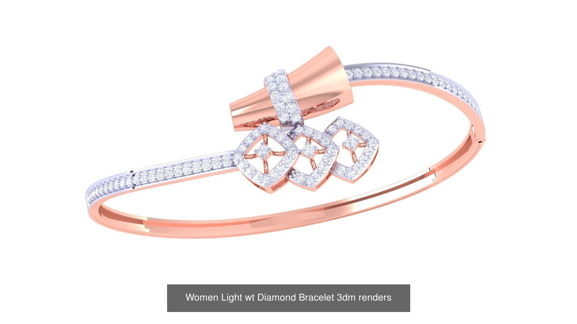 20 Women Light wt Diamond Bracelet 3dm renders  3D Model Collection_4