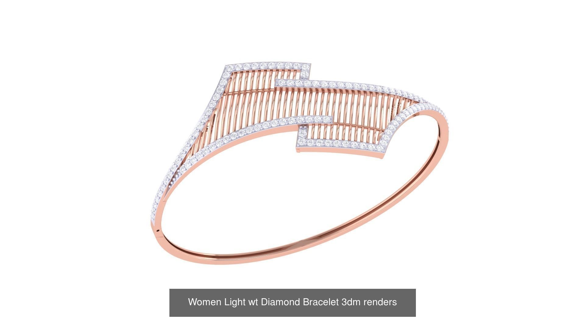 20 Women Light wt Diamond Bracelet 3dm renders  3D Model Collection_17