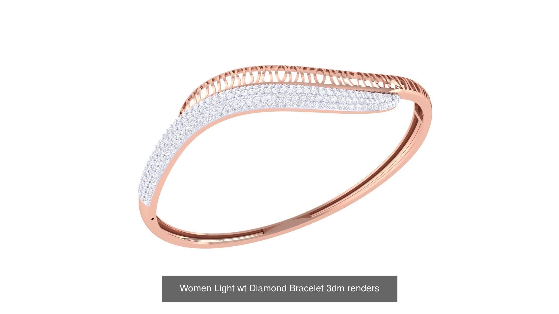 20 Women Light wt Diamond Bracelet 3dm renders  3D Model Collection_16