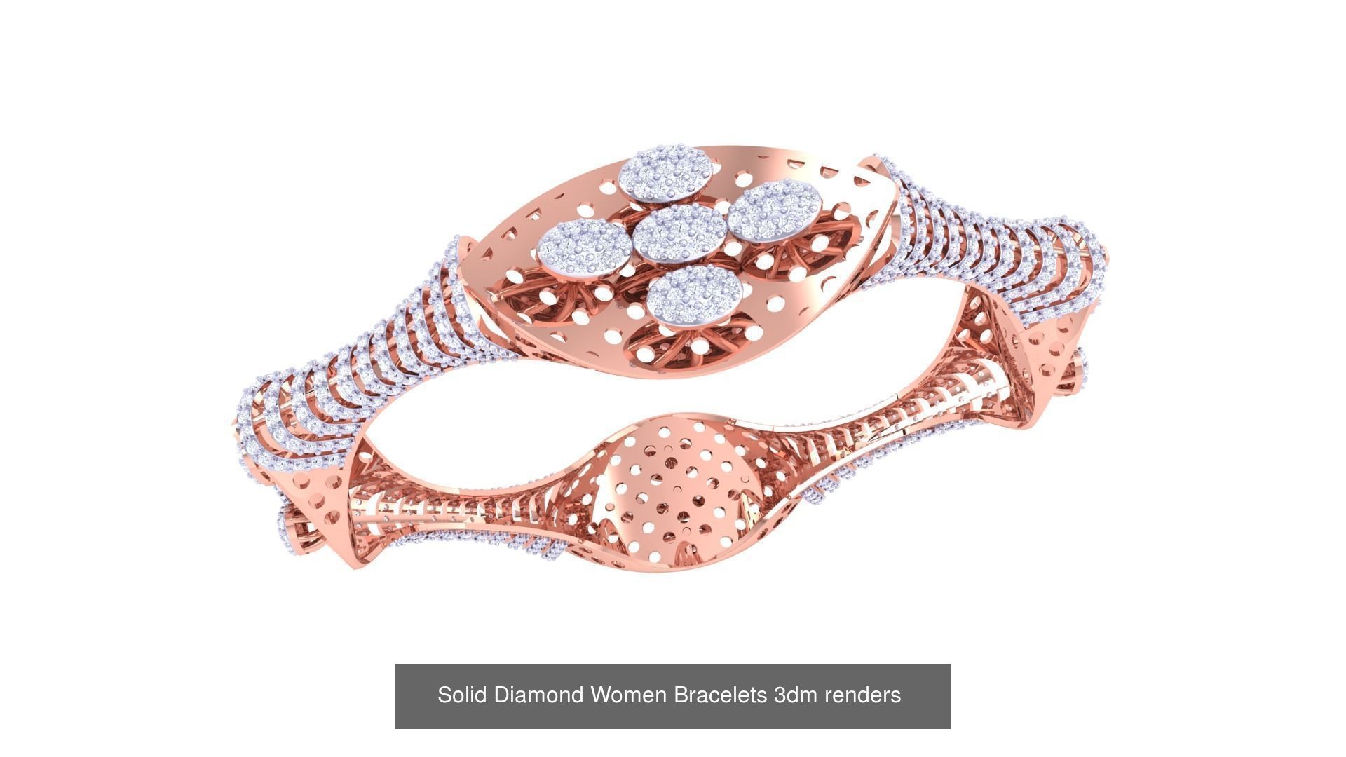 31 High Jewelry Italian Diamond Women Bracelets 3dm renders  3D Model Collection_16