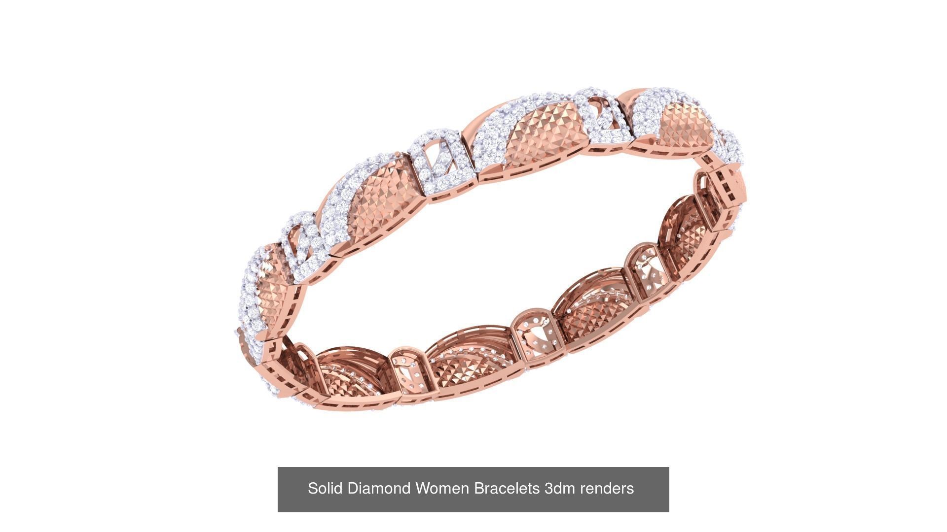 31 High Jewelry Italian Diamond Women Bracelets 3dm renders  3D Model Collection_30