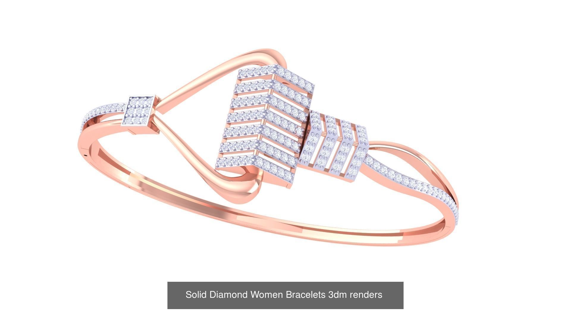 31 High Jewelry Italian Diamond Women Bracelets 3dm renders  3D Model Collection_5