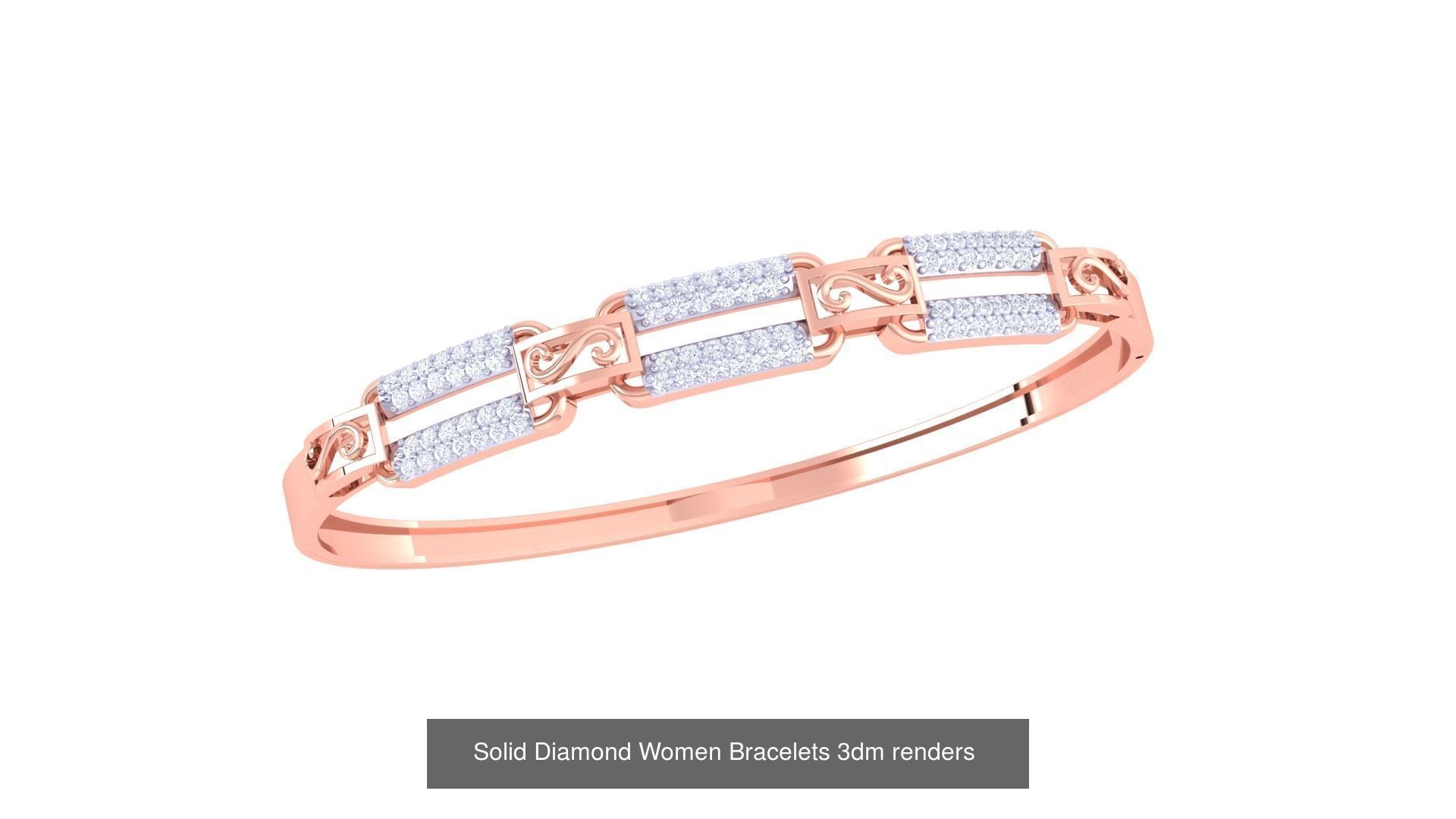 31 High Jewelry Italian Diamond Women Bracelets 3dm renders  3D Model Collection_11
