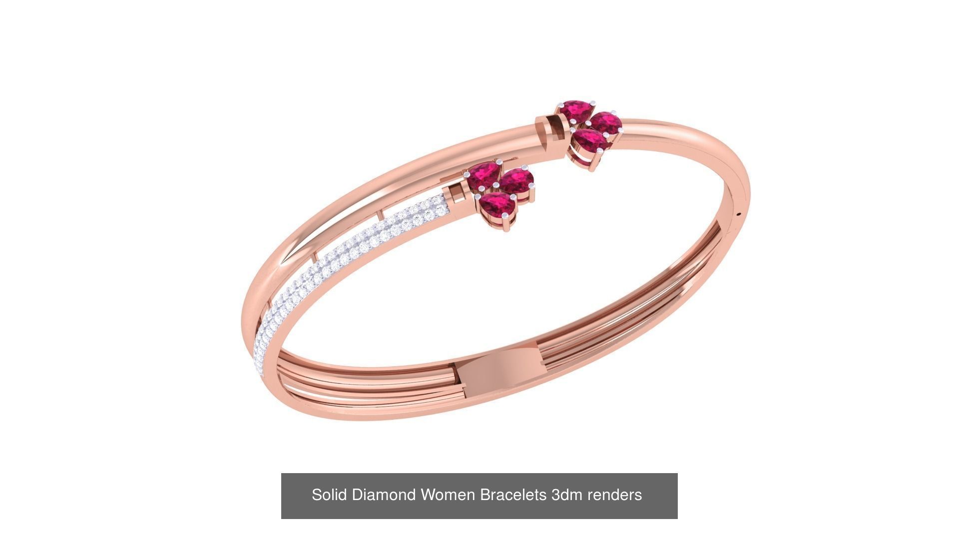 31 High Jewelry Italian Diamond Women Bracelets 3dm renders  3D Model Collection_3