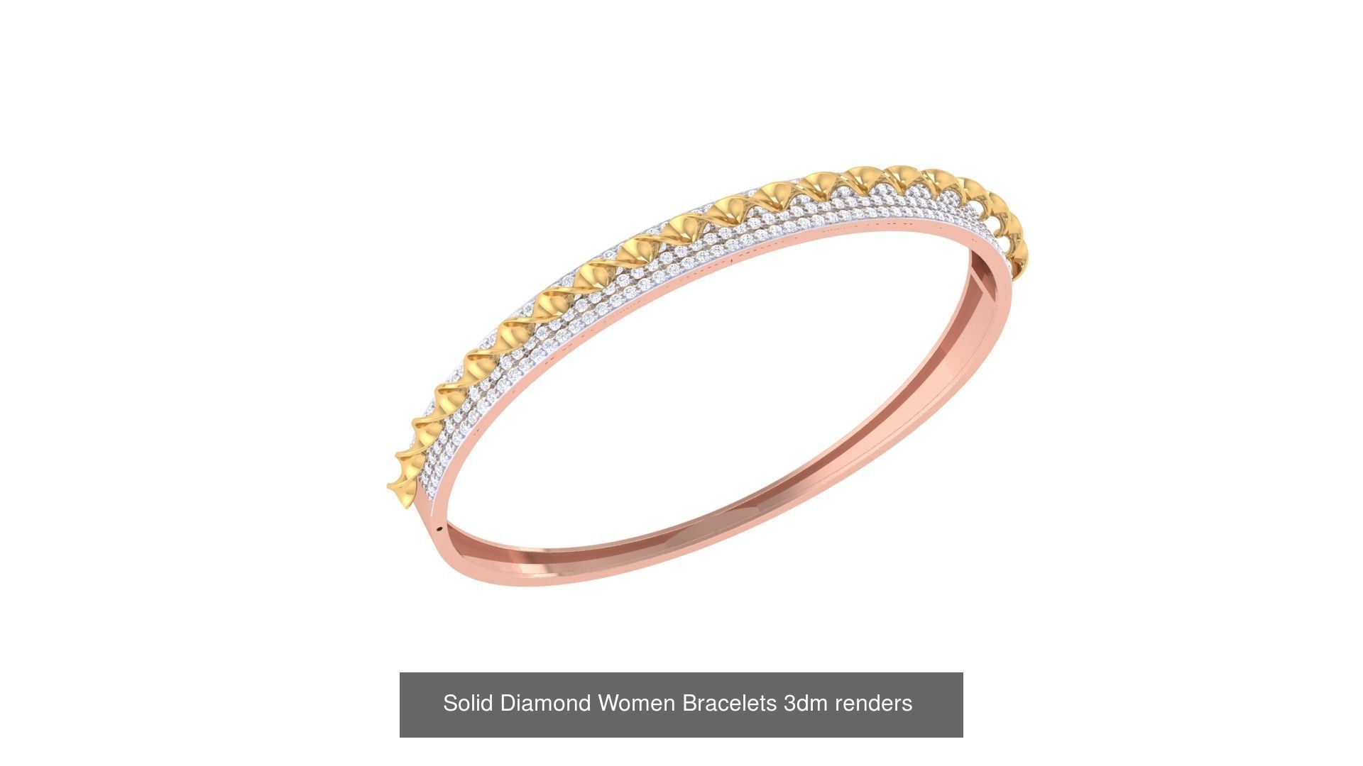 31 High Jewelry Italian Diamond Women Bracelets 3dm renders  3D Model Collection_29