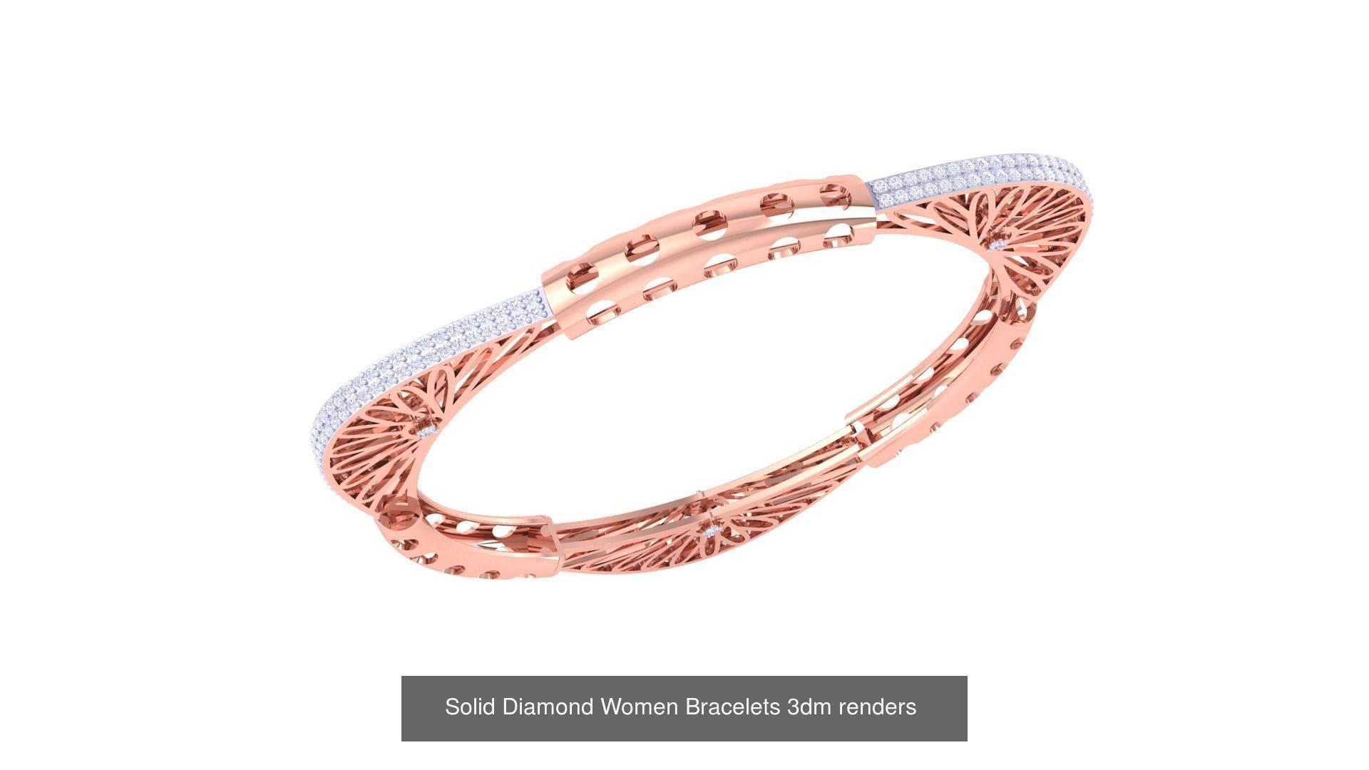 31 High Jewelry Italian Diamond Women Bracelets 3dm renders  3D Model Collection_27