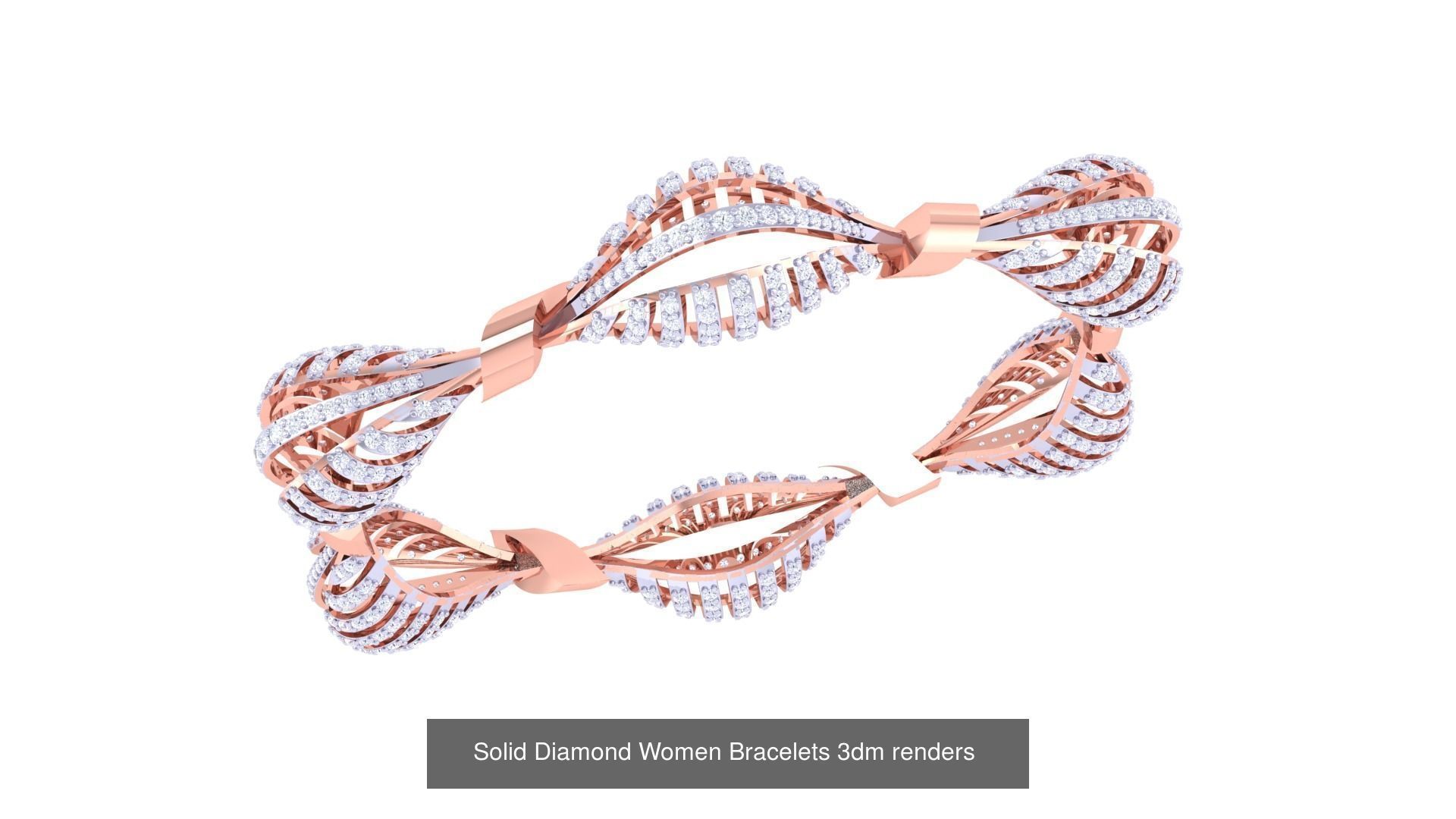 31 High Jewelry Italian Diamond Women Bracelets 3dm renders  3D Model Collection_15