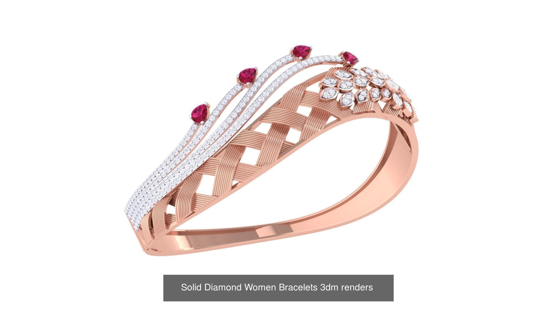 31 High Jewelry Italian Diamond Women Bracelets 3dm renders  3D Model Collection_32