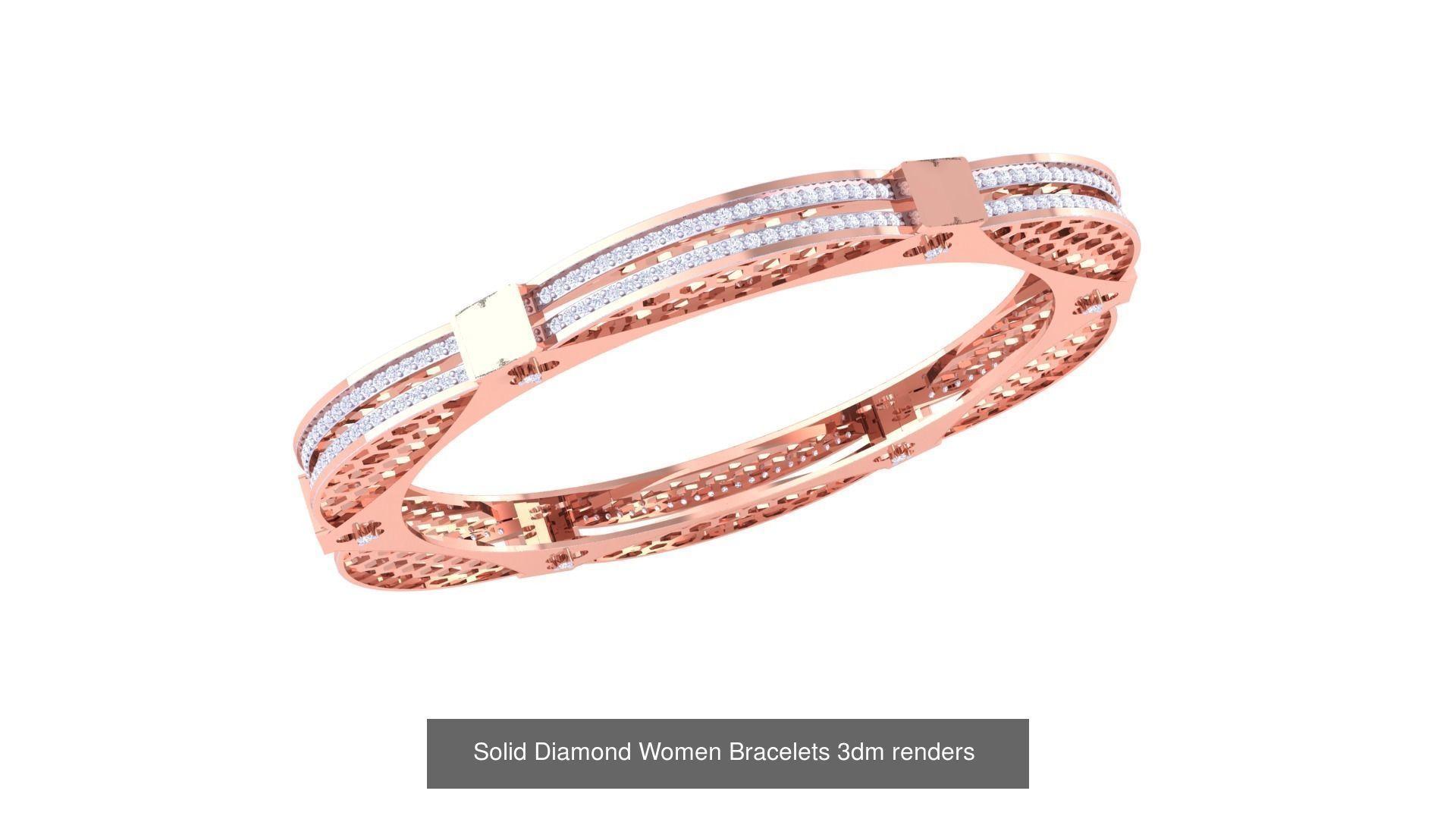 31 High Jewelry Italian Diamond Women Bracelets 3dm renders  3D Model Collection_25