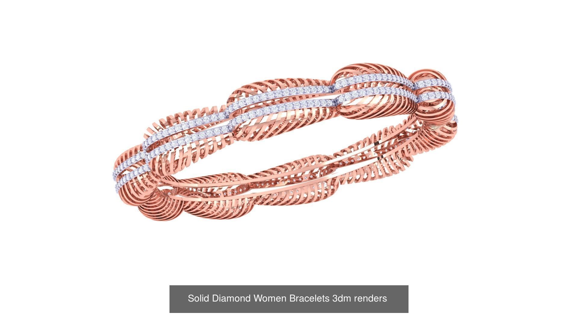 31 High Jewelry Italian Diamond Women Bracelets 3dm renders  3D Model Collection_19