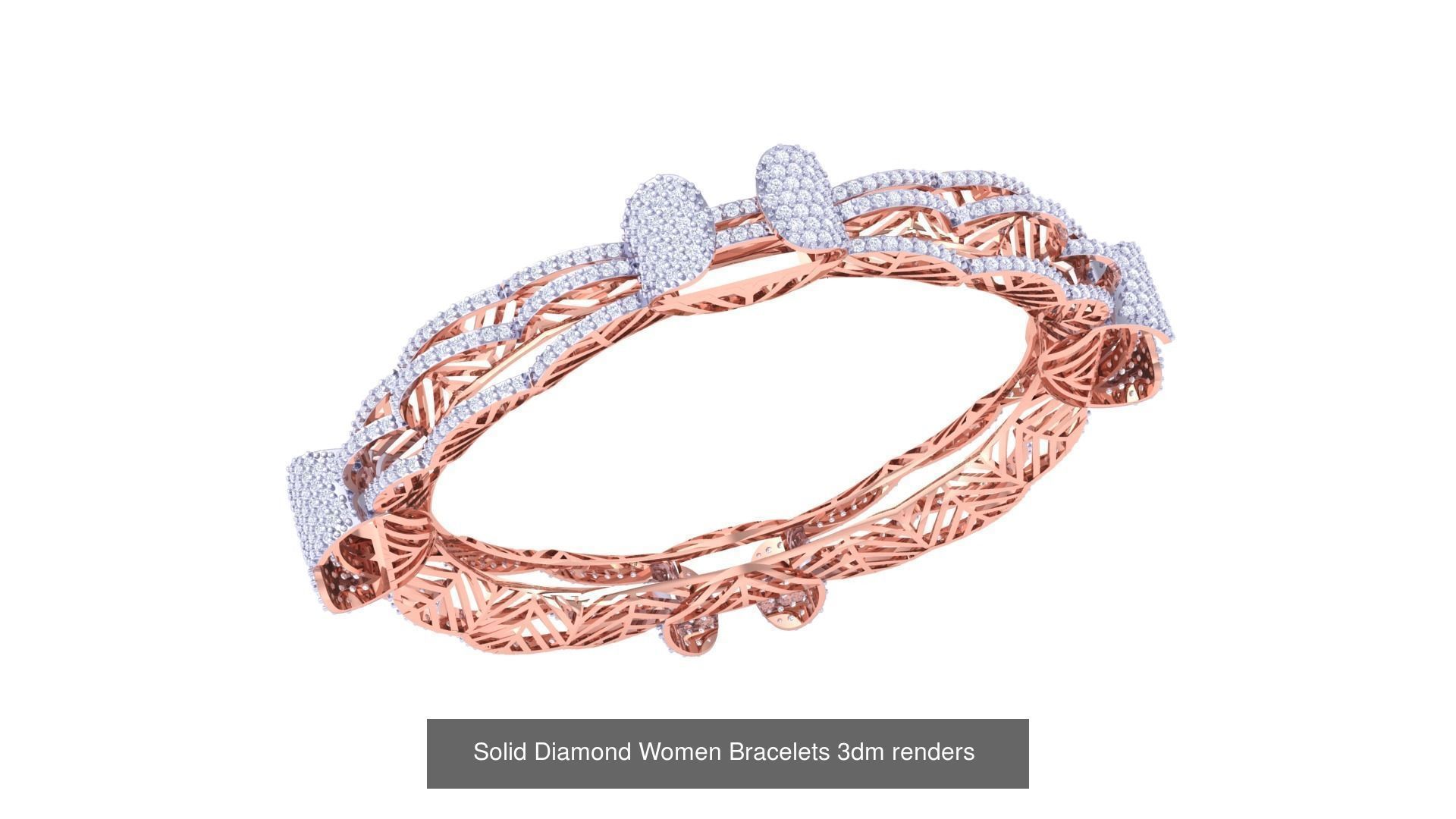 31 High Jewelry Italian Diamond Women Bracelets 3dm renders  3D Model Collection_21