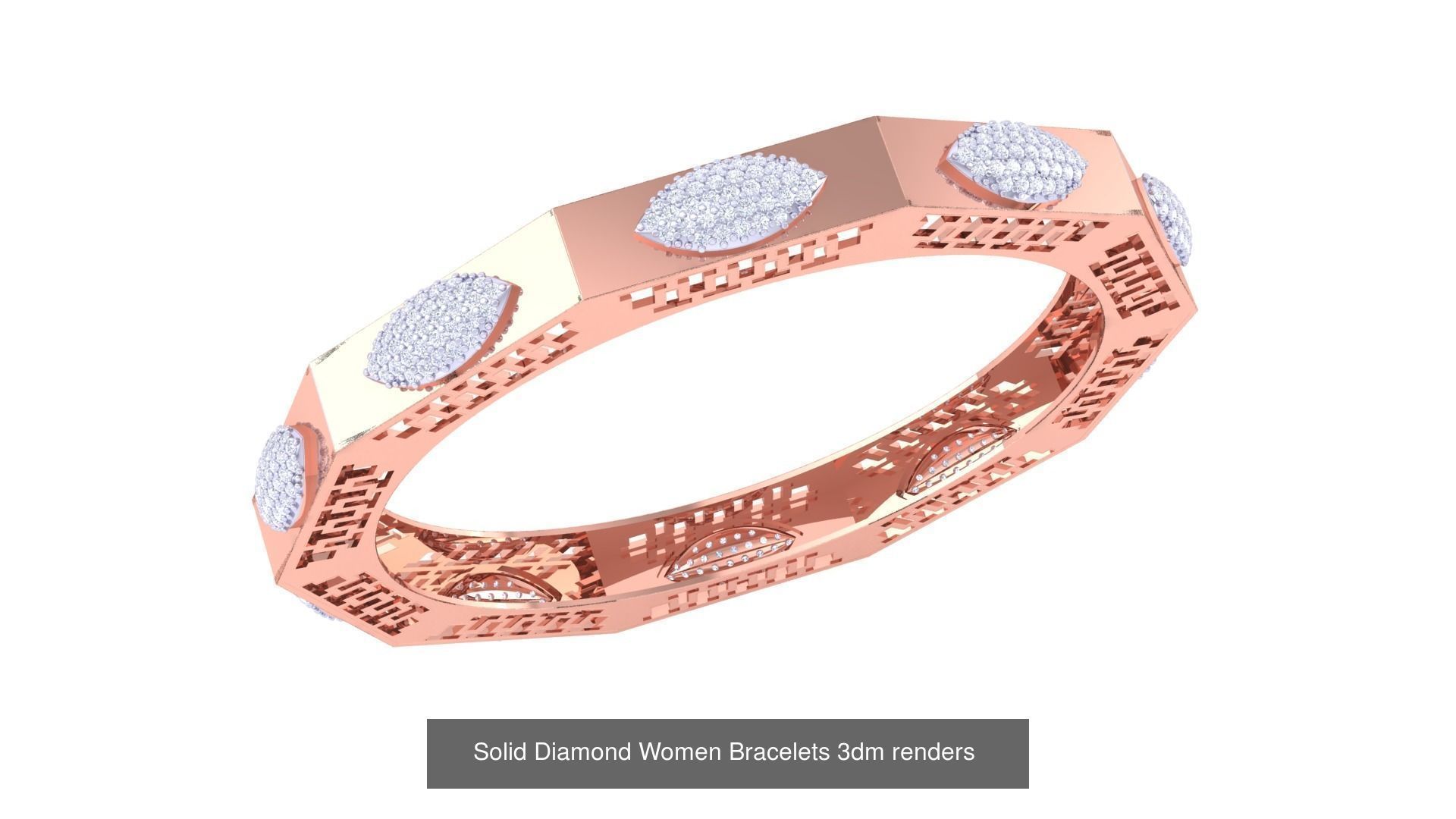 31 High Jewelry Italian Diamond Women Bracelets 3dm renders  3D Model Collection_22
