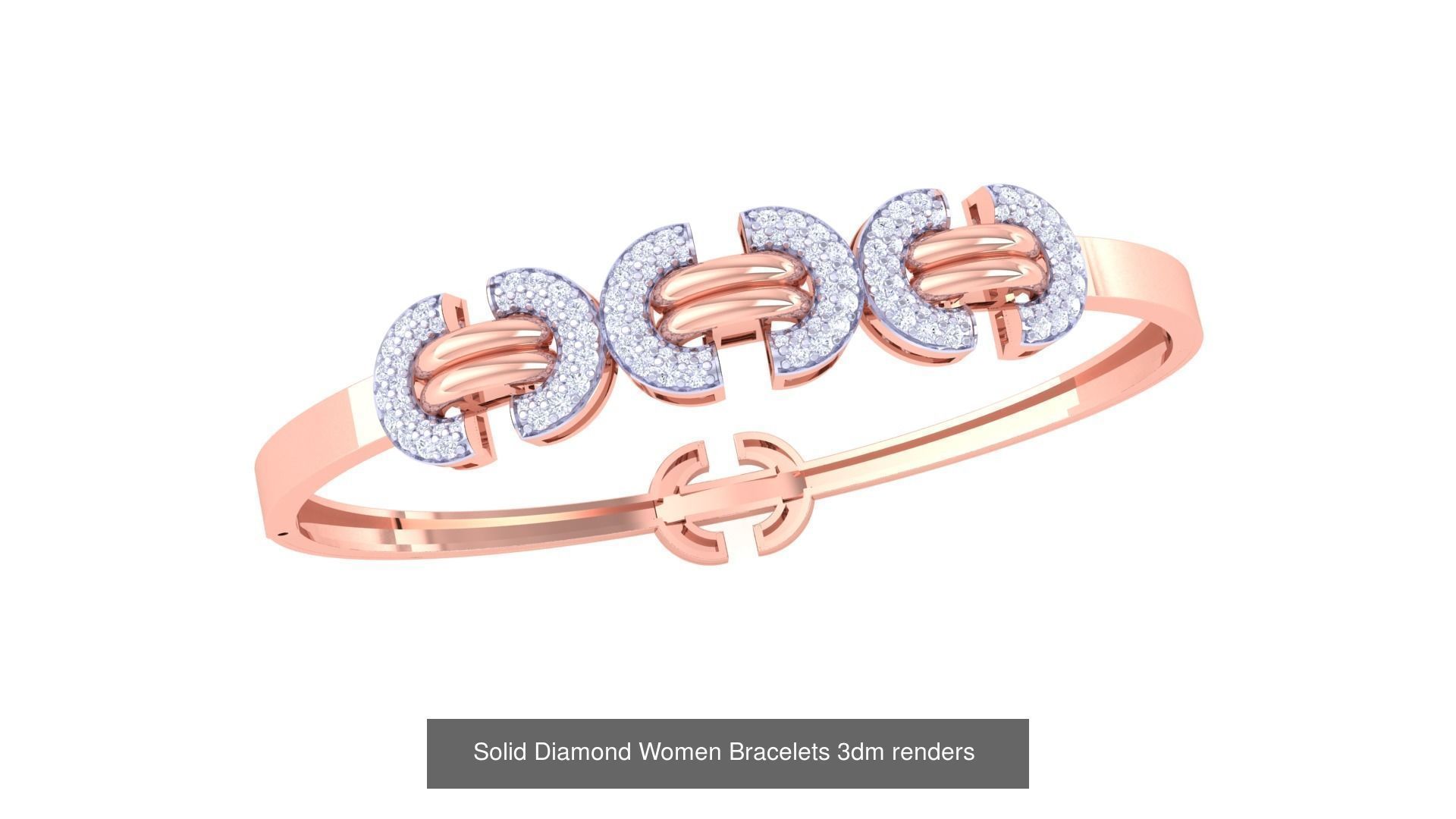31 High Jewelry Italian Diamond Women Bracelets 3dm renders  3D Model Collection_14