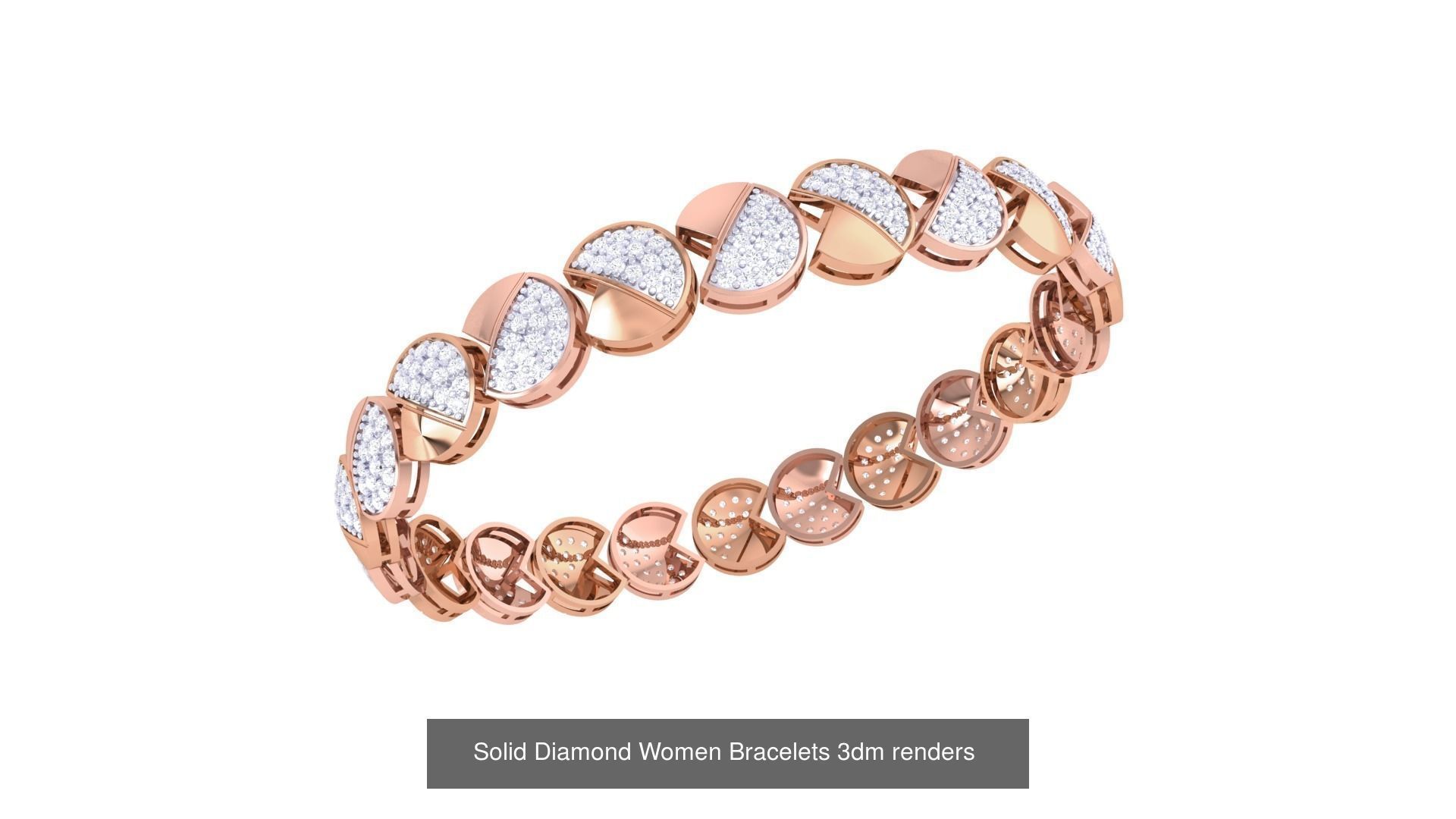 31 High Jewelry Italian Diamond Women Bracelets 3dm renders  3D Model Collection_31