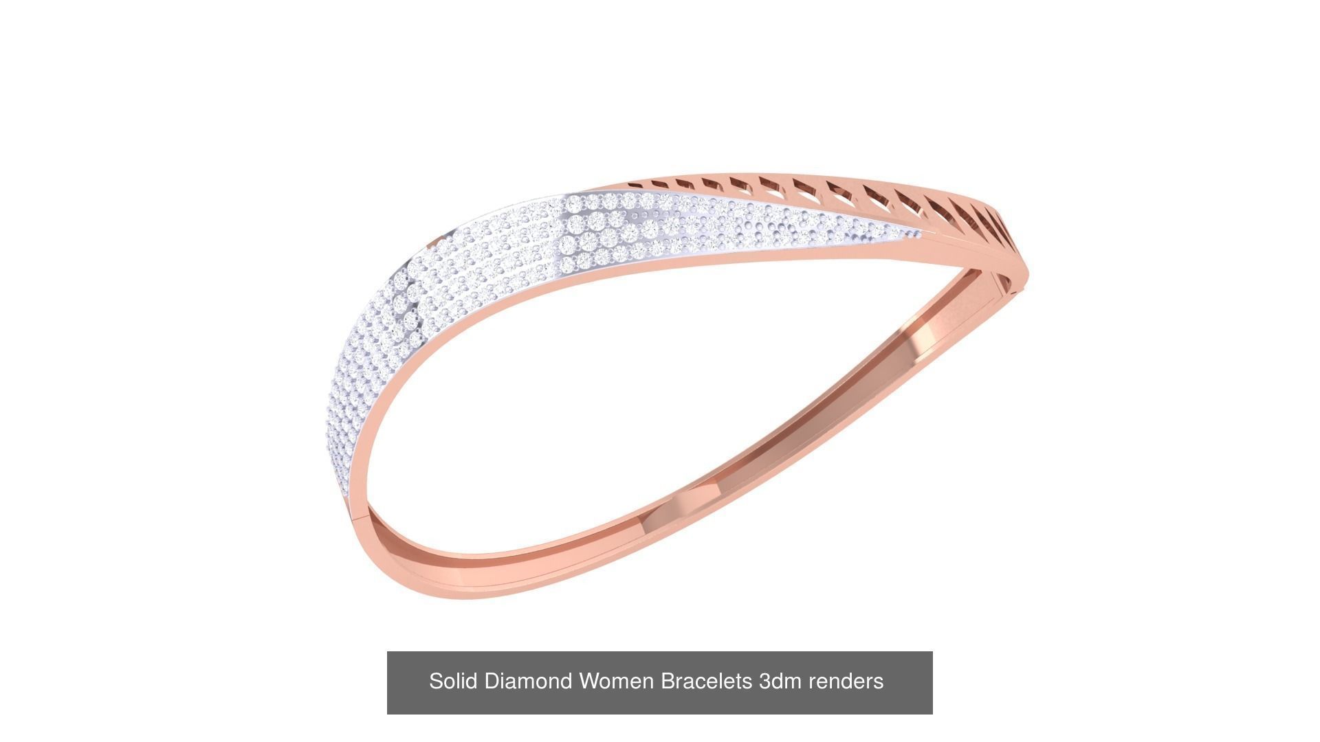 31 High Jewelry Italian Diamond Women Bracelets 3dm renders  3D Model Collection_33