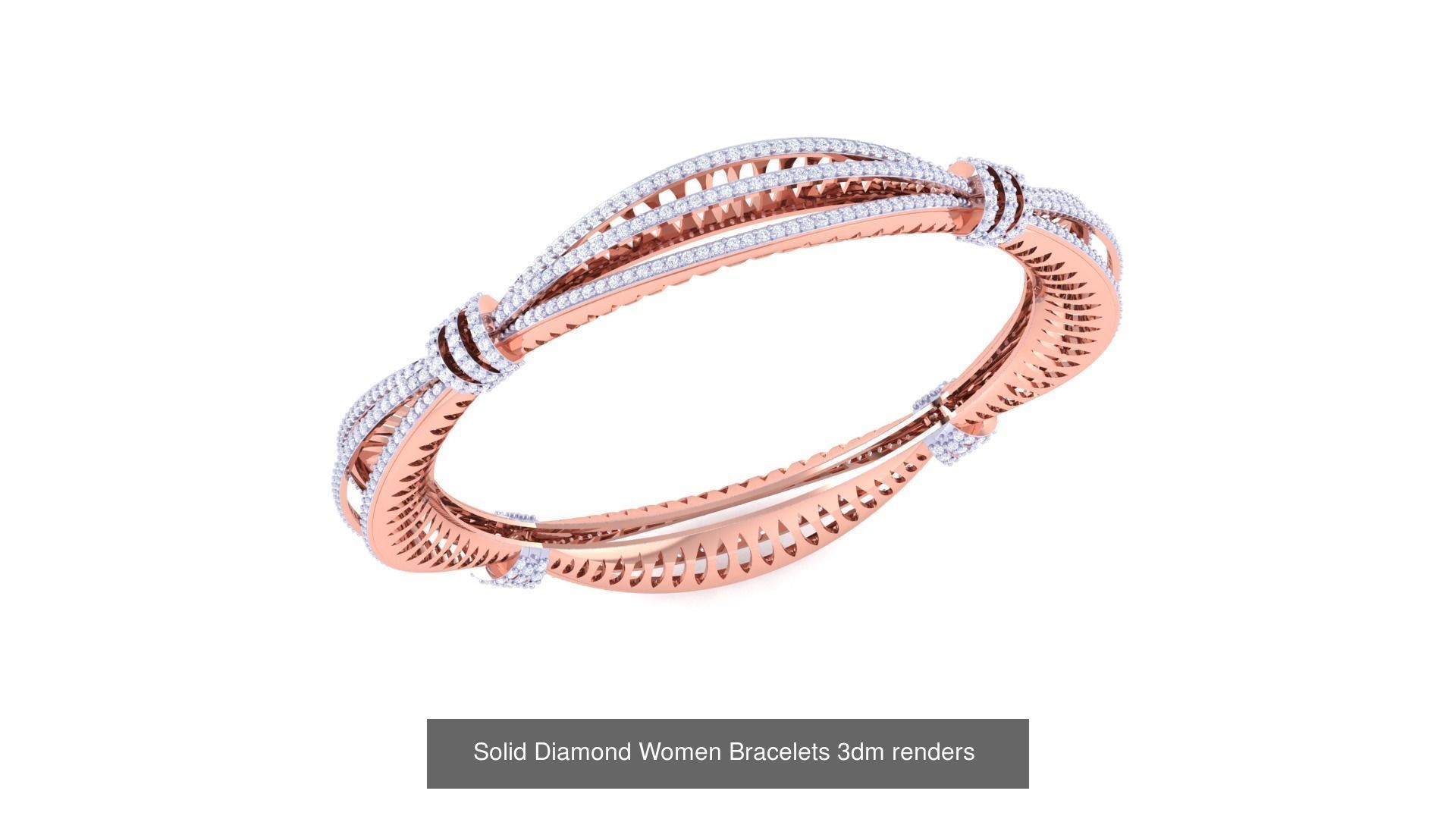 31 High Jewelry Italian Diamond Women Bracelets 3dm renders  3D Model Collection_26