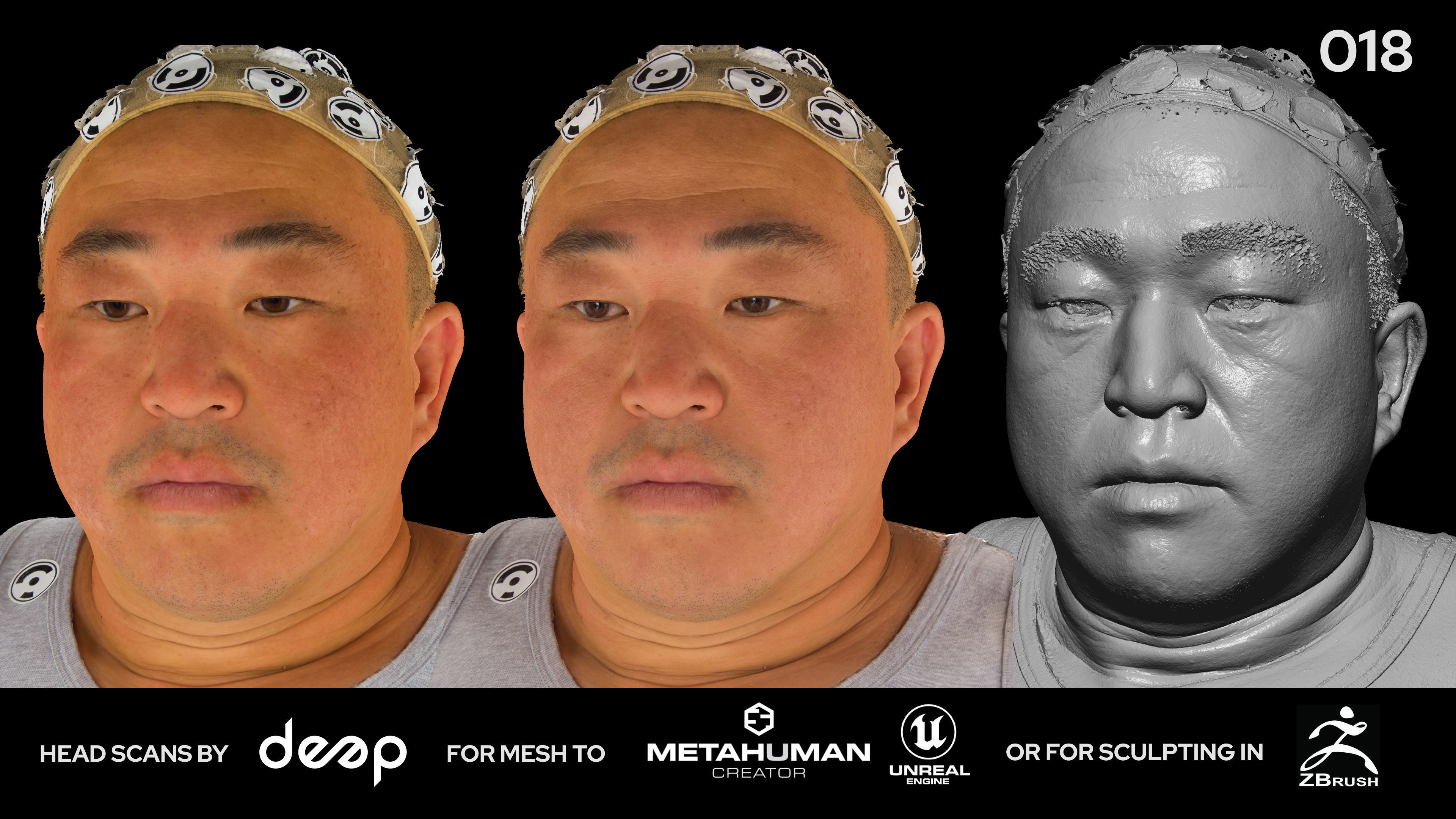 Asian Male 40s head scan 018 3D model_2