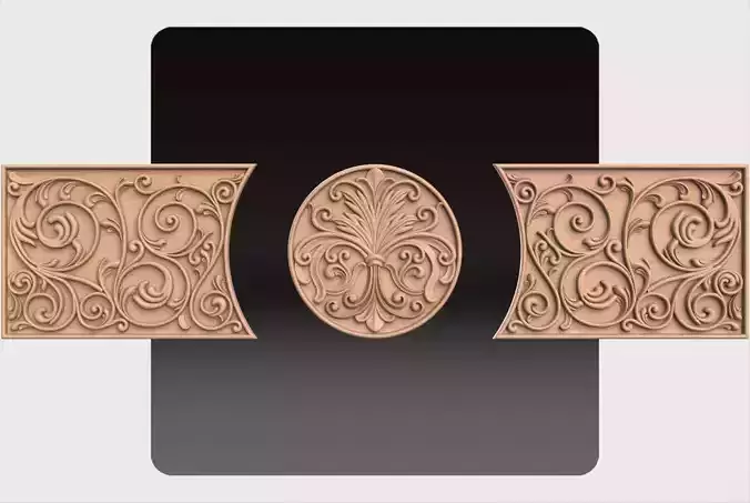 Carved decor ornament for cnc 05