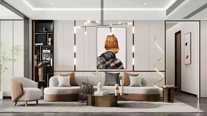Modern Livingroom-08 3D model