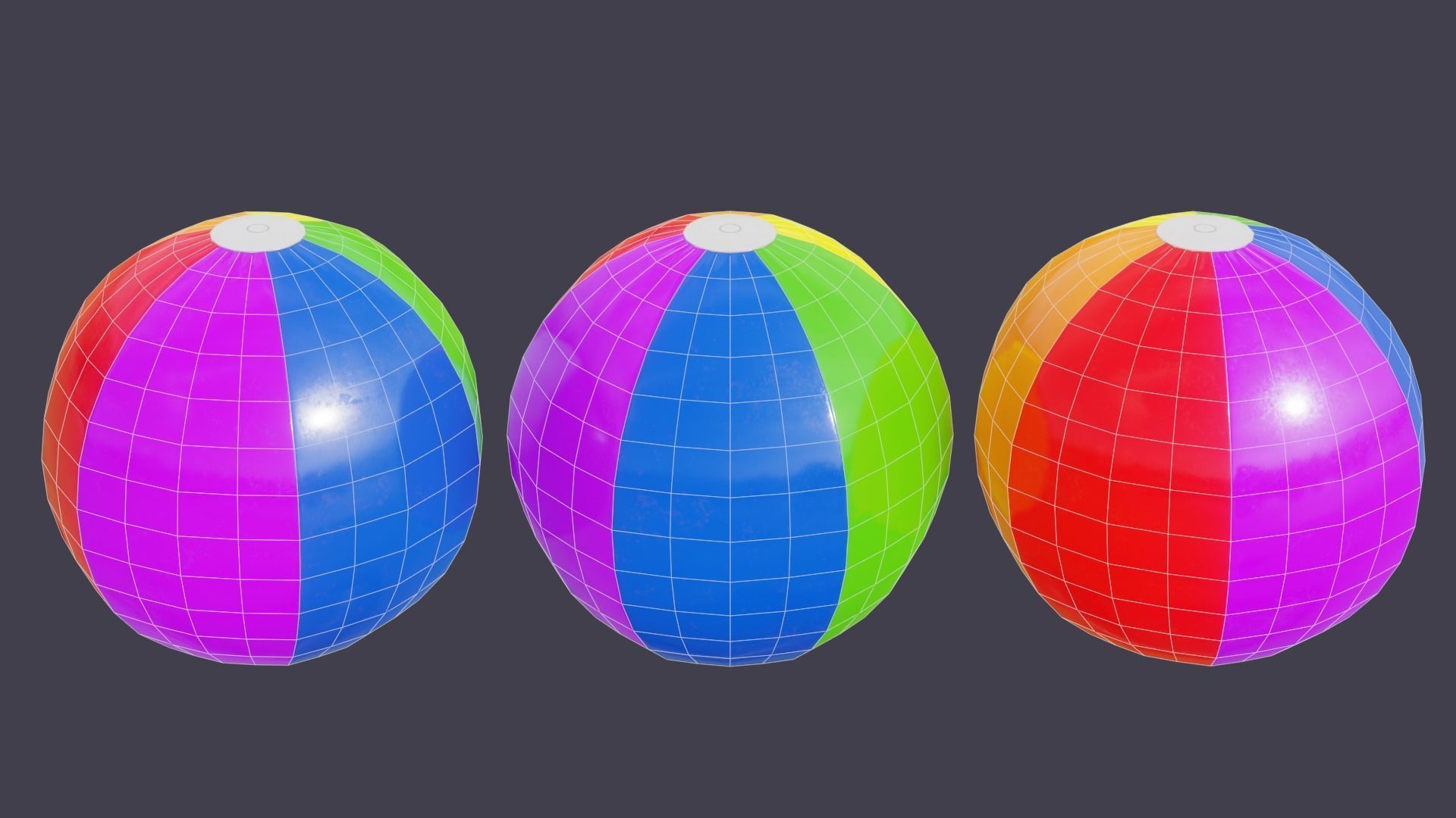 Beach Ball Prop Game-Ready Low-poly 3D model_1
