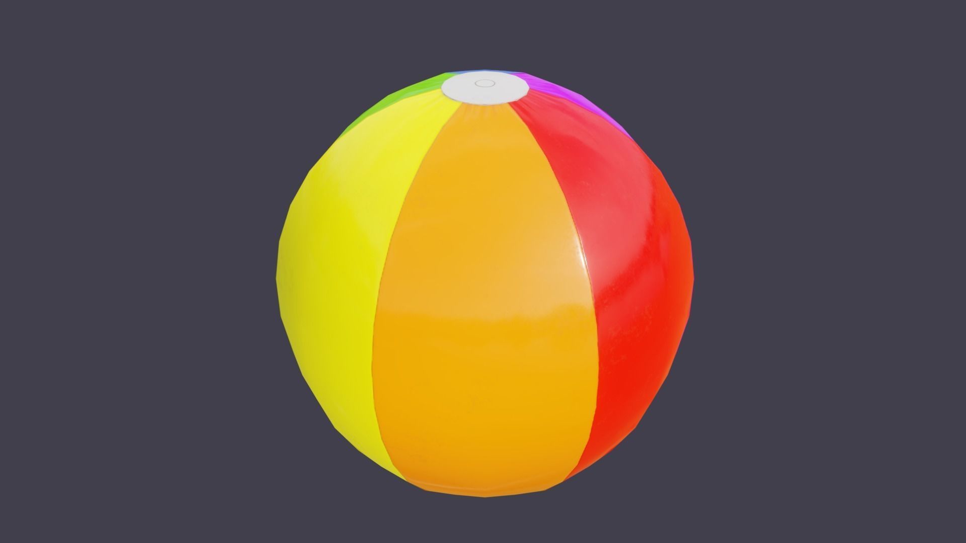 Beach Ball Prop Game-Ready Low-poly 3D model_4