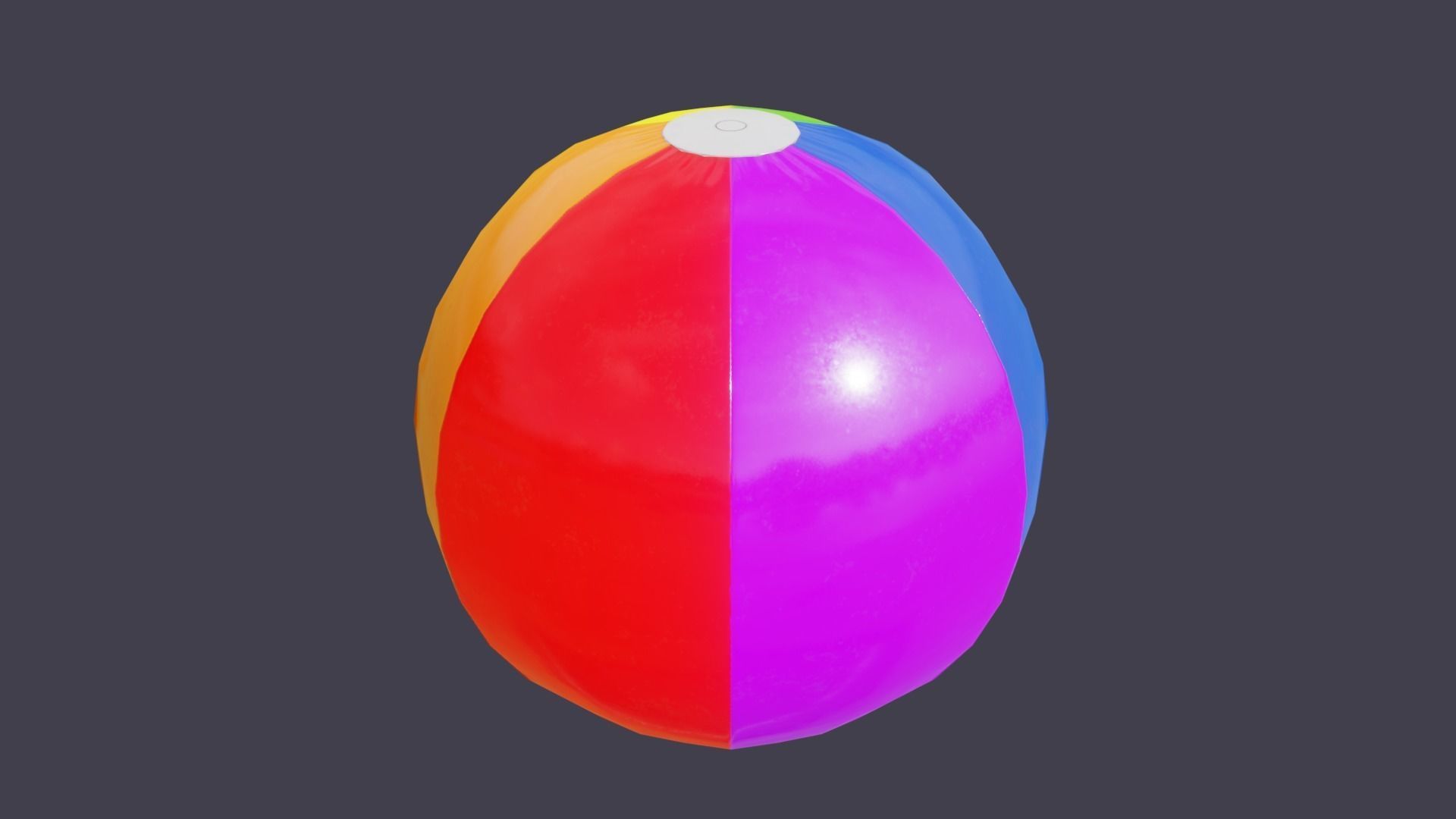 Beach Ball Prop Game-Ready Low-poly 3D model_5