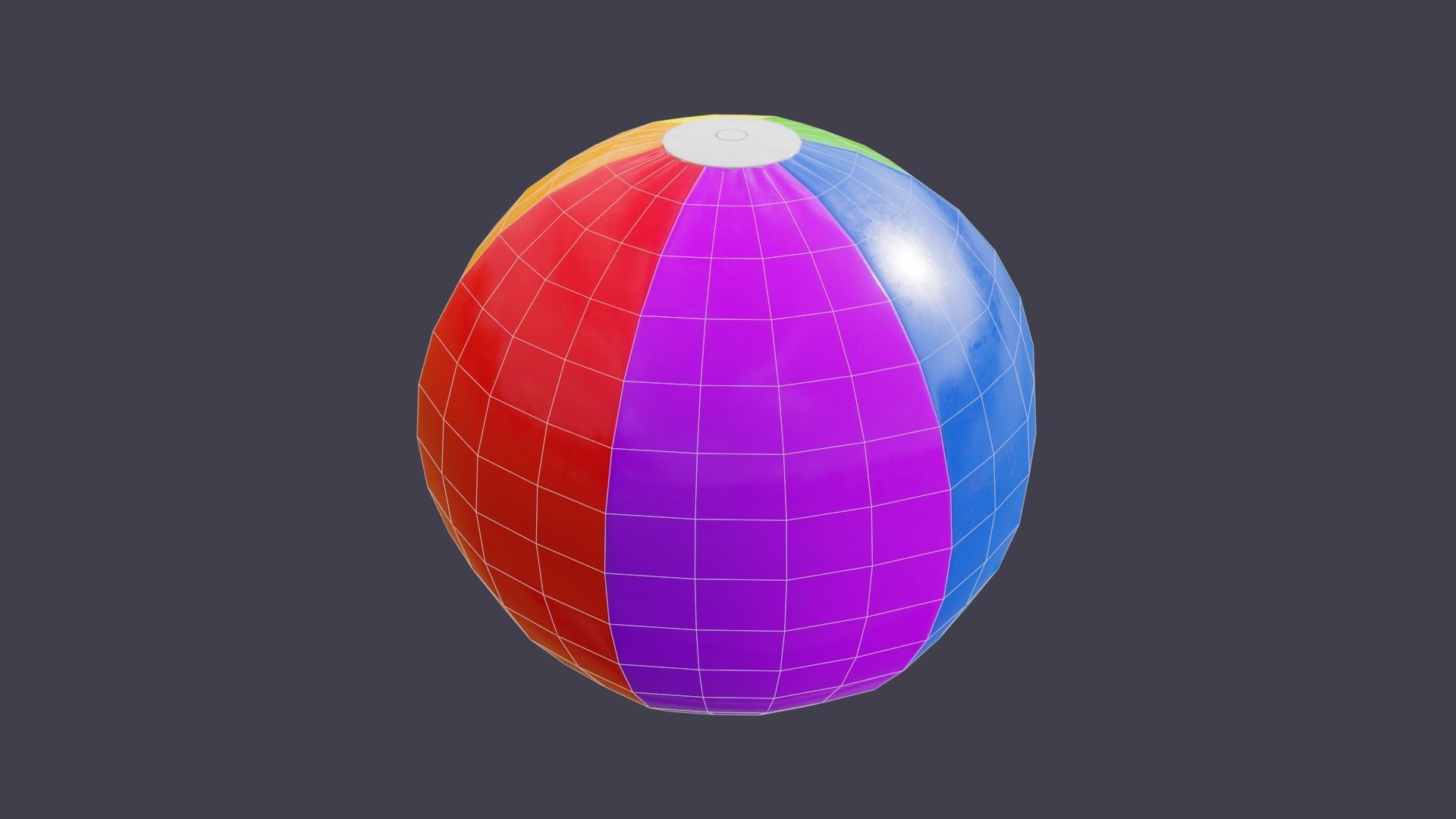 Beach Ball Prop Game-Ready Low-poly 3D model_7