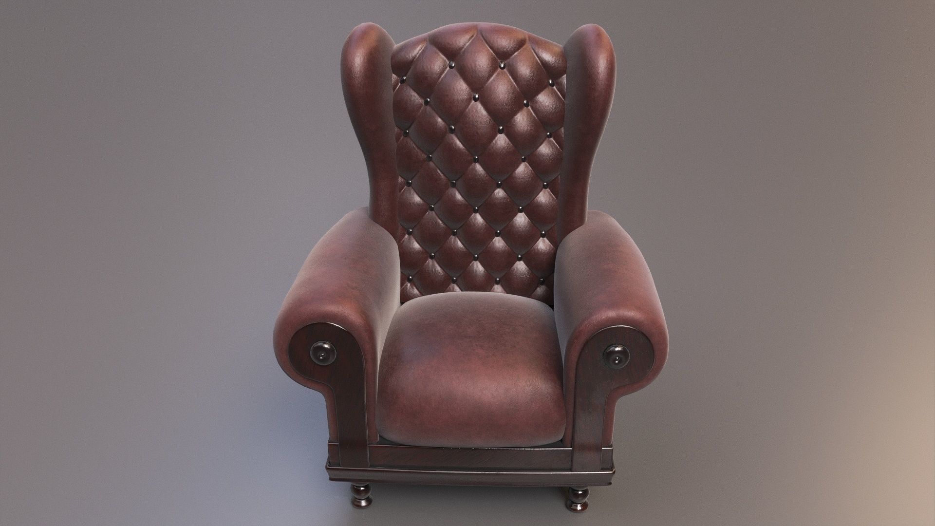 Leather Fancy Vintage Arm Chair Couch 3D model_4