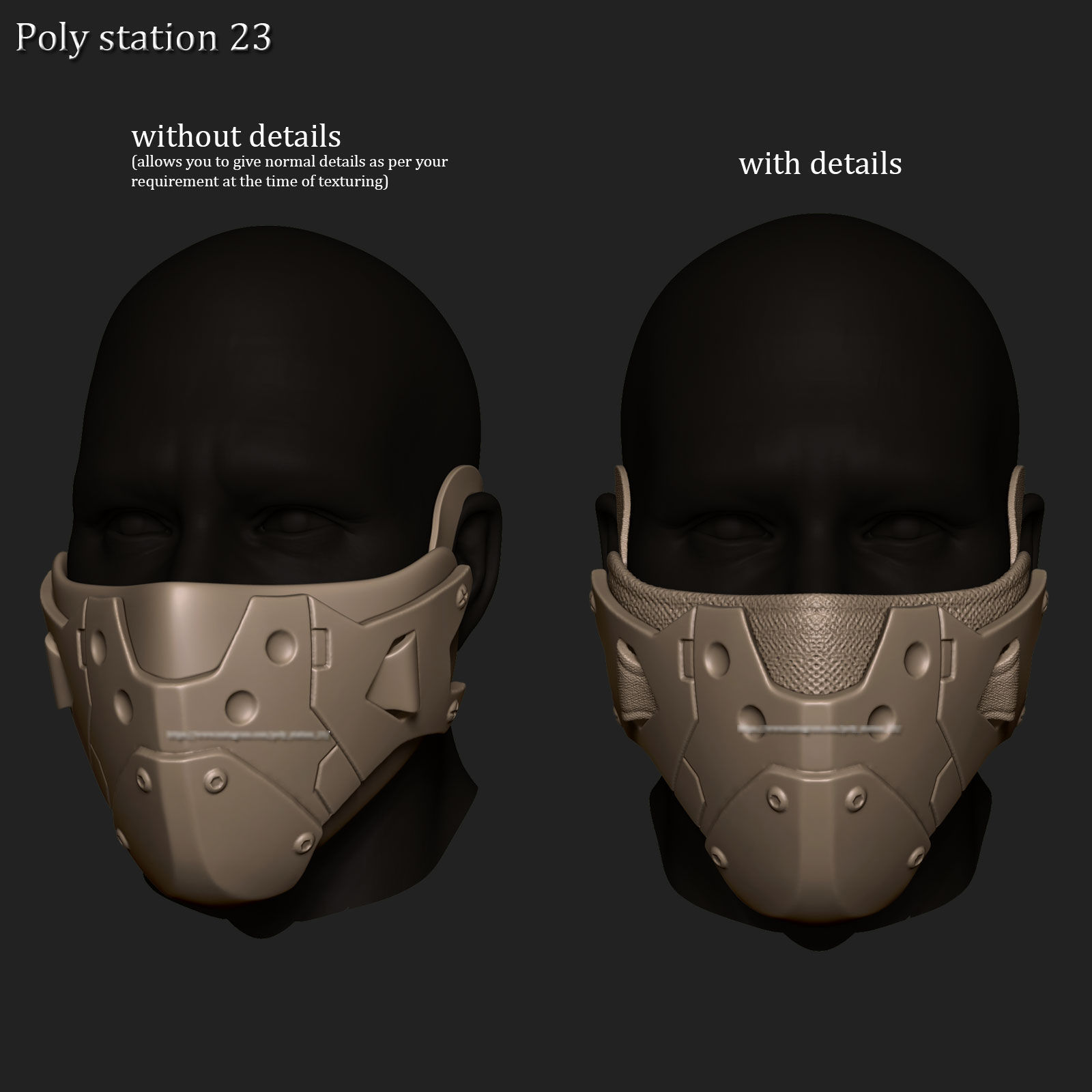 sci fi face mask v1 highpoly zbrush sculpt 3D model_6