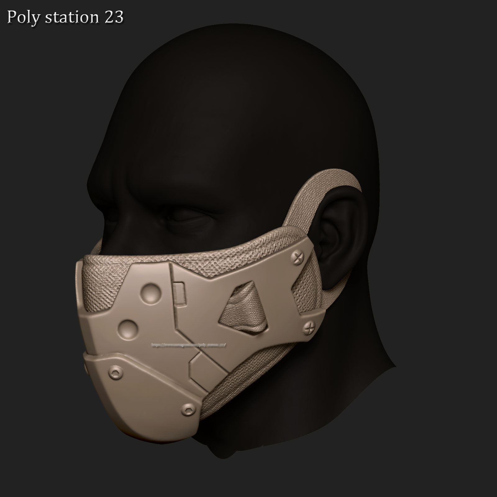 sci fi face mask v1 highpoly zbrush sculpt 3D model_2