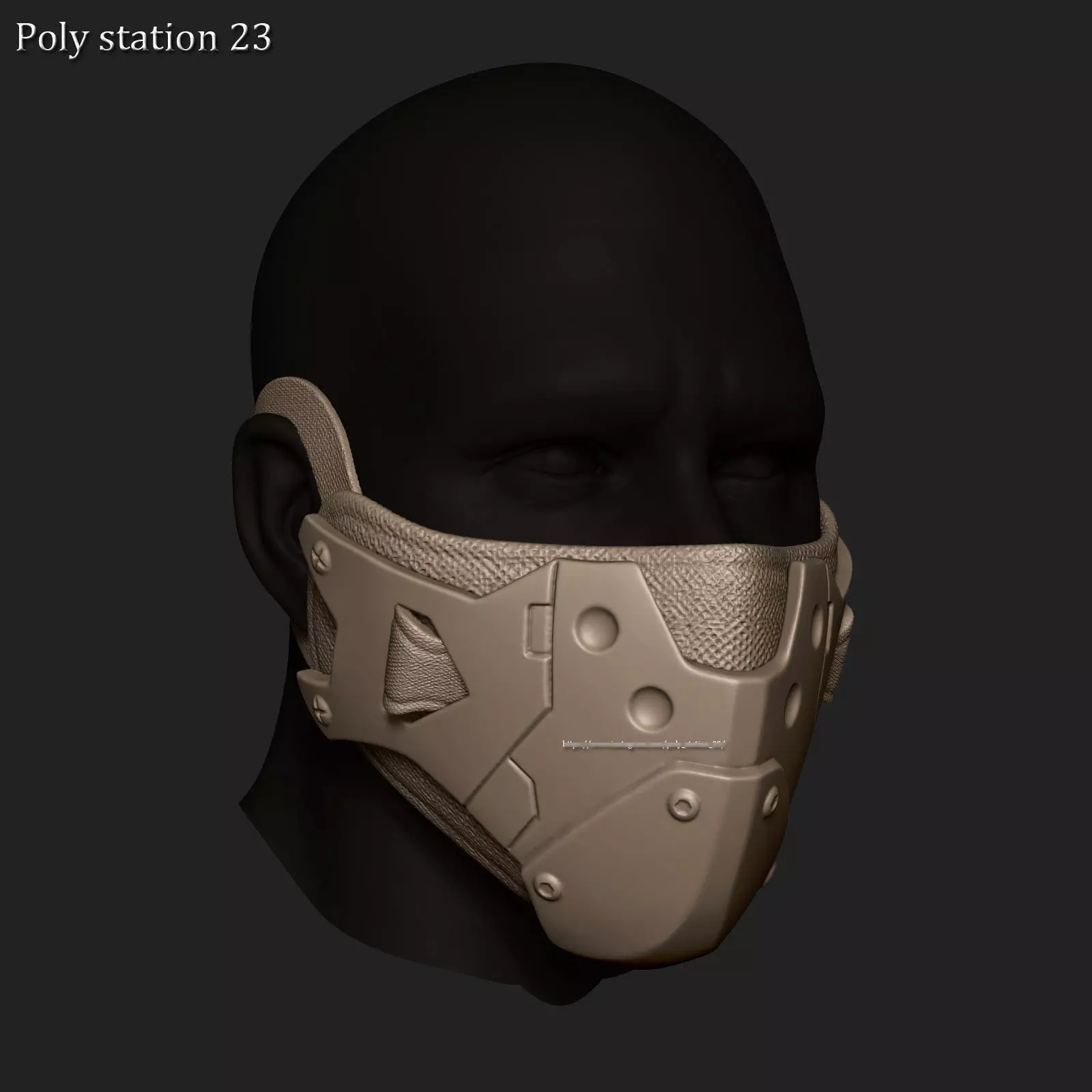 sci fi face mask v1 highpoly zbrush sculpt 3D model_0