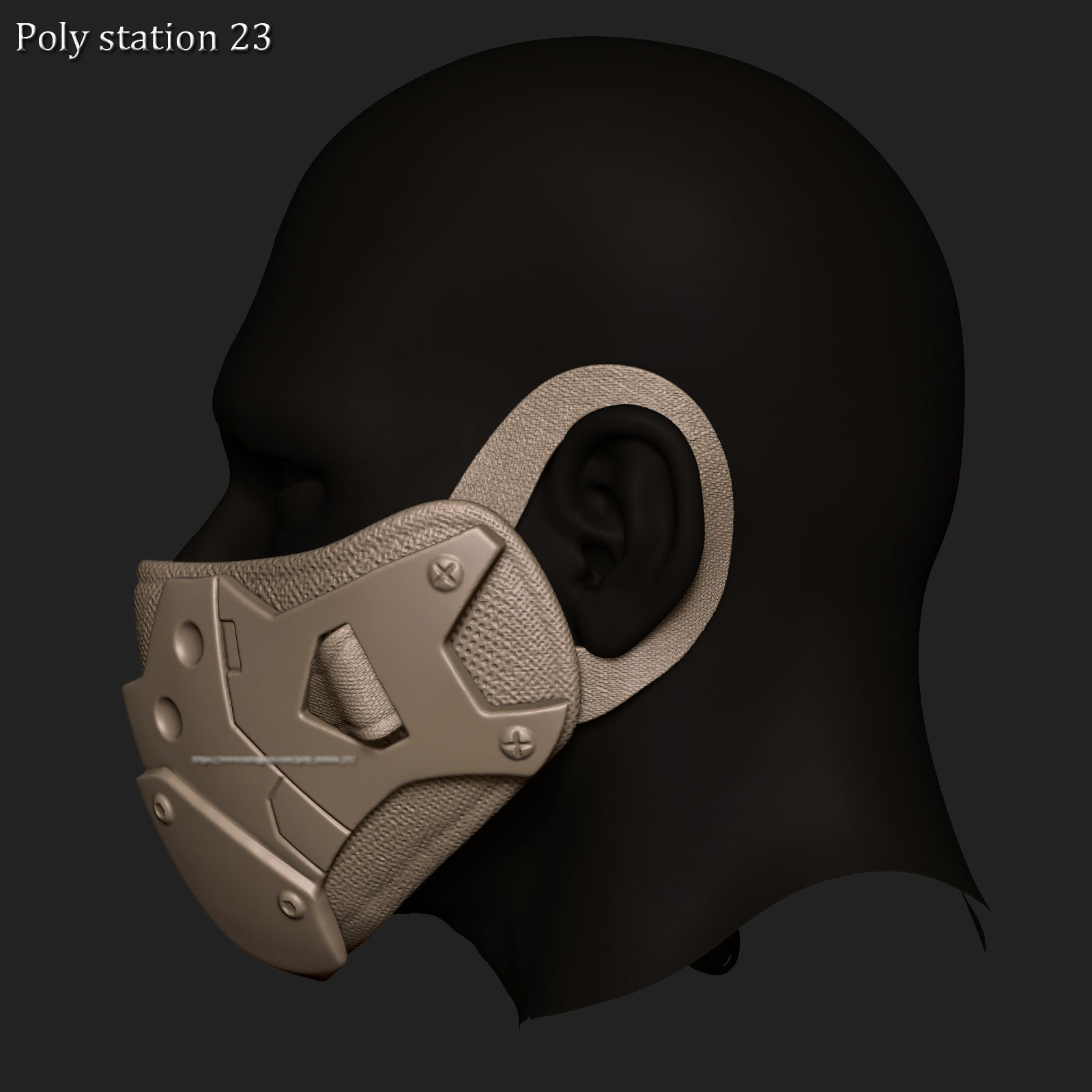 sci fi face mask v1 highpoly zbrush sculpt 3D model_3