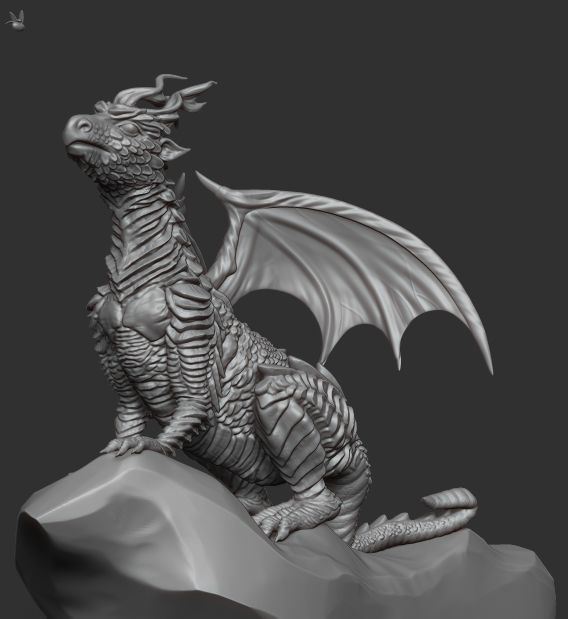 Little forest dragon met a firefly 3D model_3