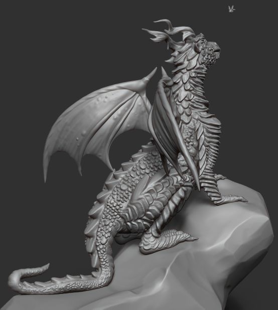 Little forest dragon met a firefly 3D model_7