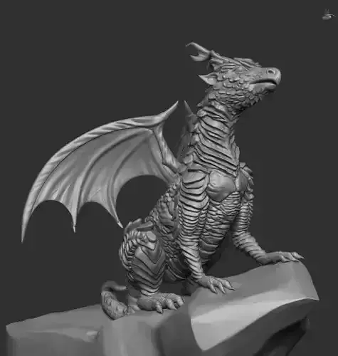 Little forest dragon met a firefly