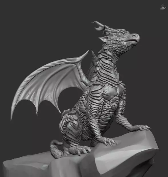 Little forest dragon met a firefly 3D model_0