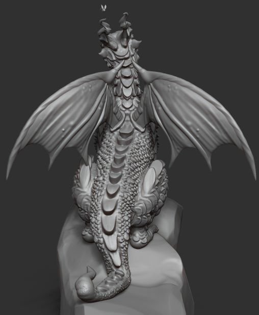 Little forest dragon met a firefly 3D model_6