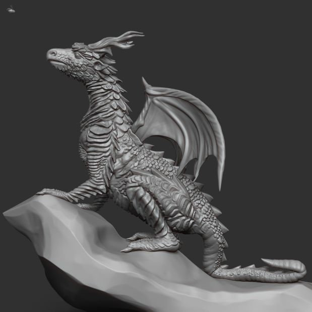 Little forest dragon met a firefly 3D model_4