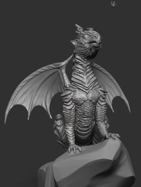 Little forest dragon met a firefly 3D model_1