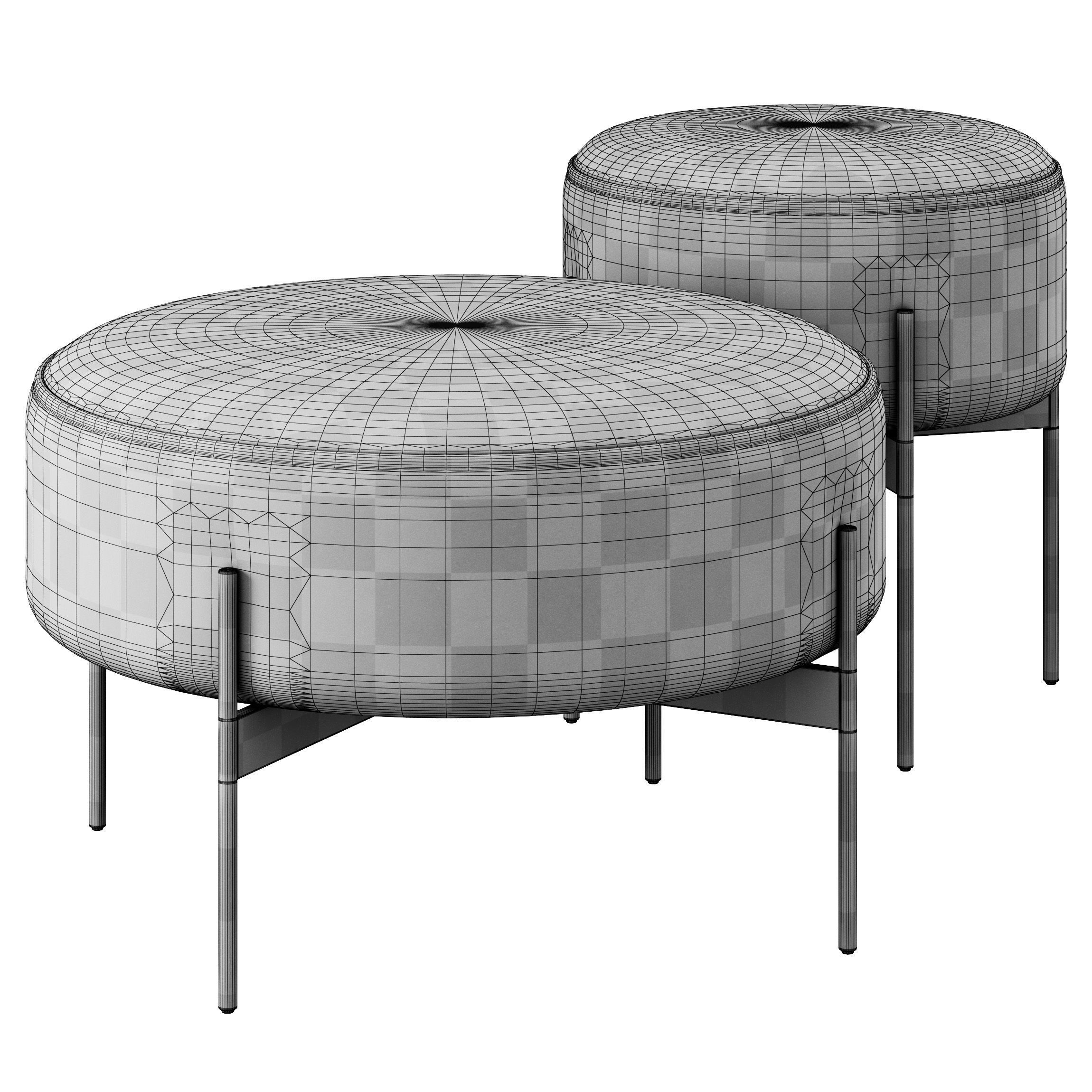 Dot boucle ottomans by Kardiel 3D model_2